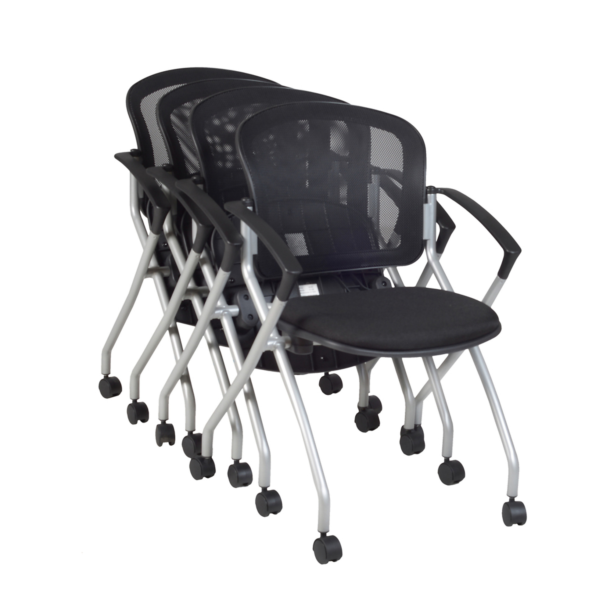 Regency Furniture, Cadence High Back Padded Seat Nesting Chair Black, Included (qty.) 4 Model# 2309BK4PK