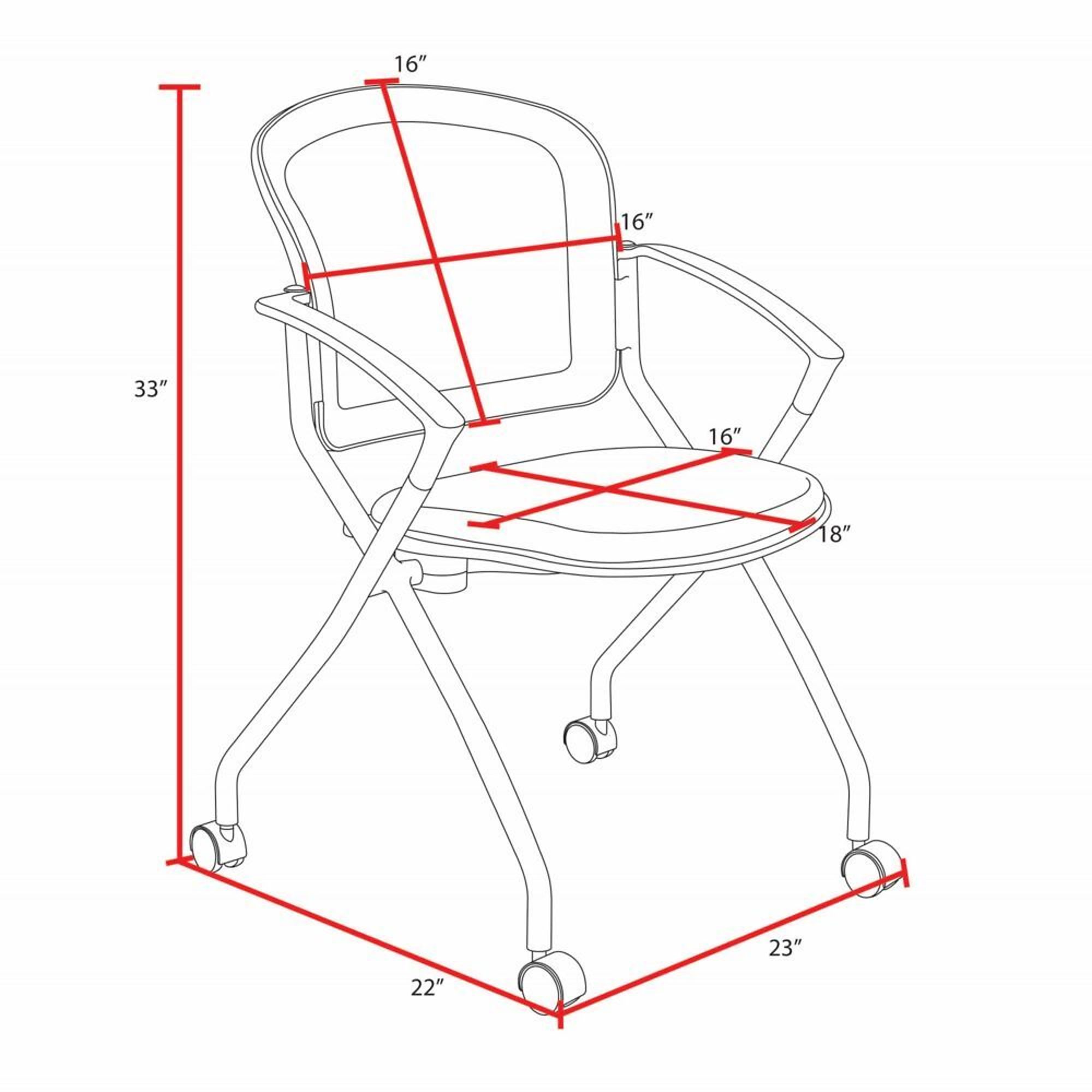Regency Furniture, Cadence High Back Padded Seat Nesting Chair Black