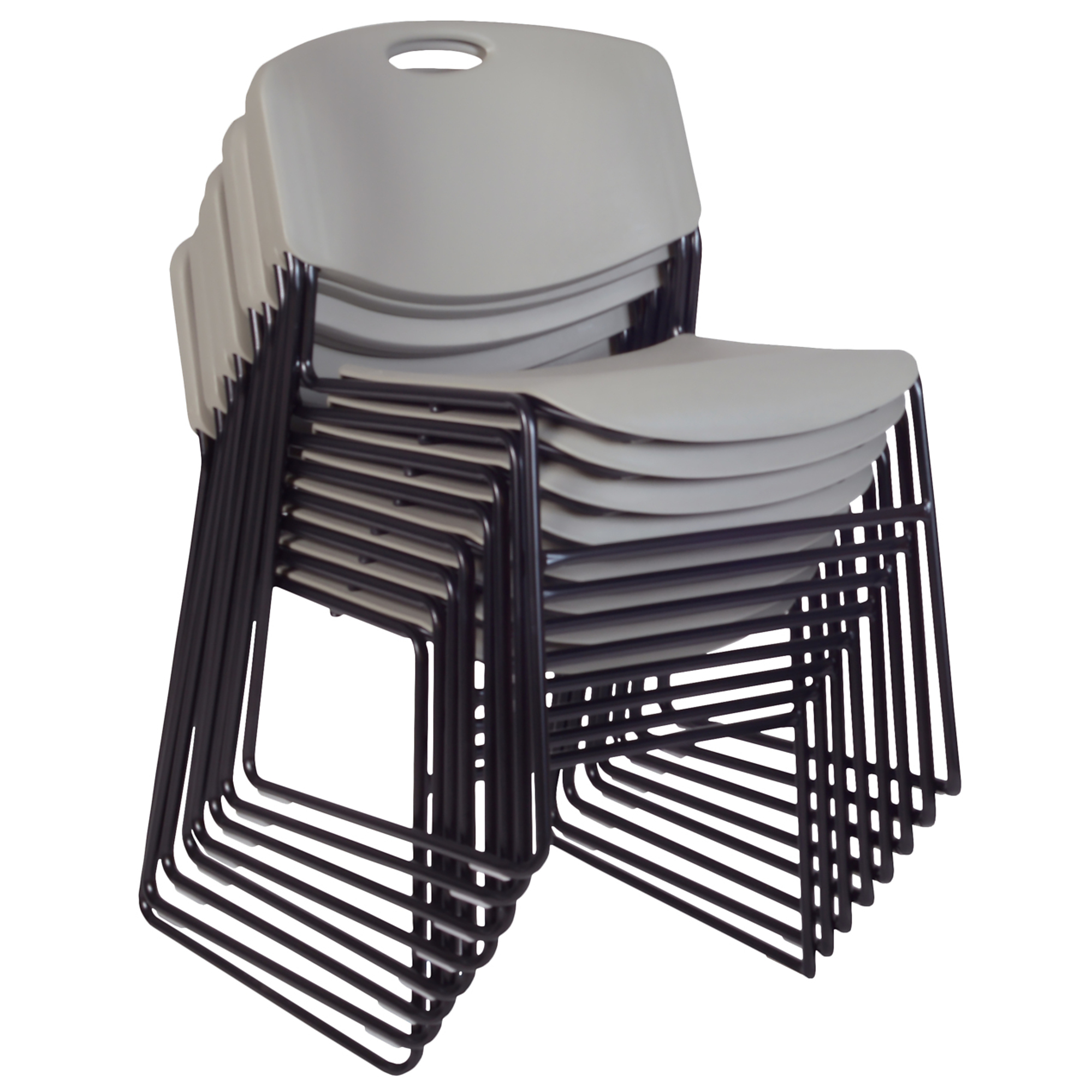 Regency Furniture, Zeng Ultra Compact Armless Stackable Chair Grey, Included (qty.) 8 Model# 4400GY8PK