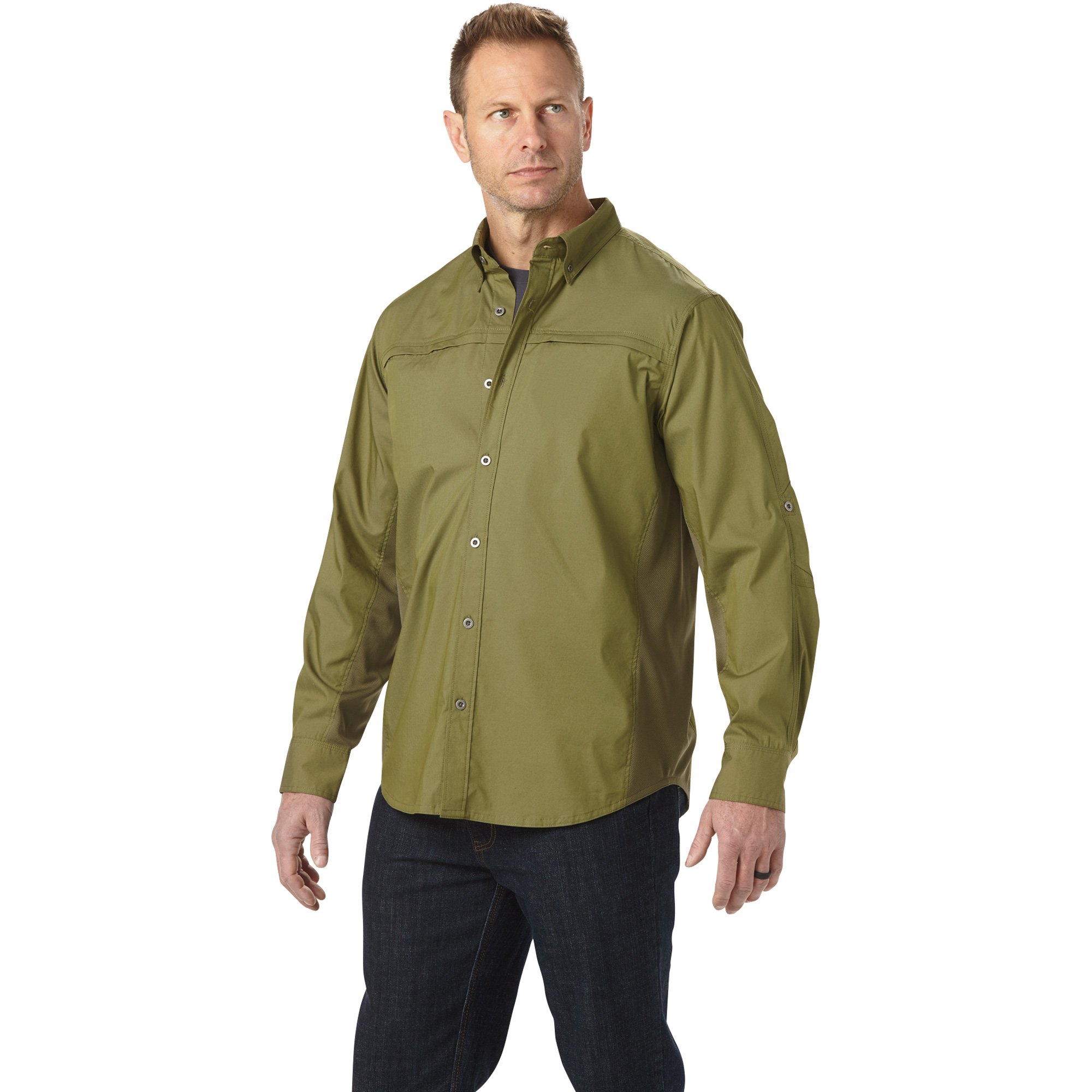 Gravel Gear Men's?« Flex Wear Vented Long Sleeve Work Shirt - Army ...