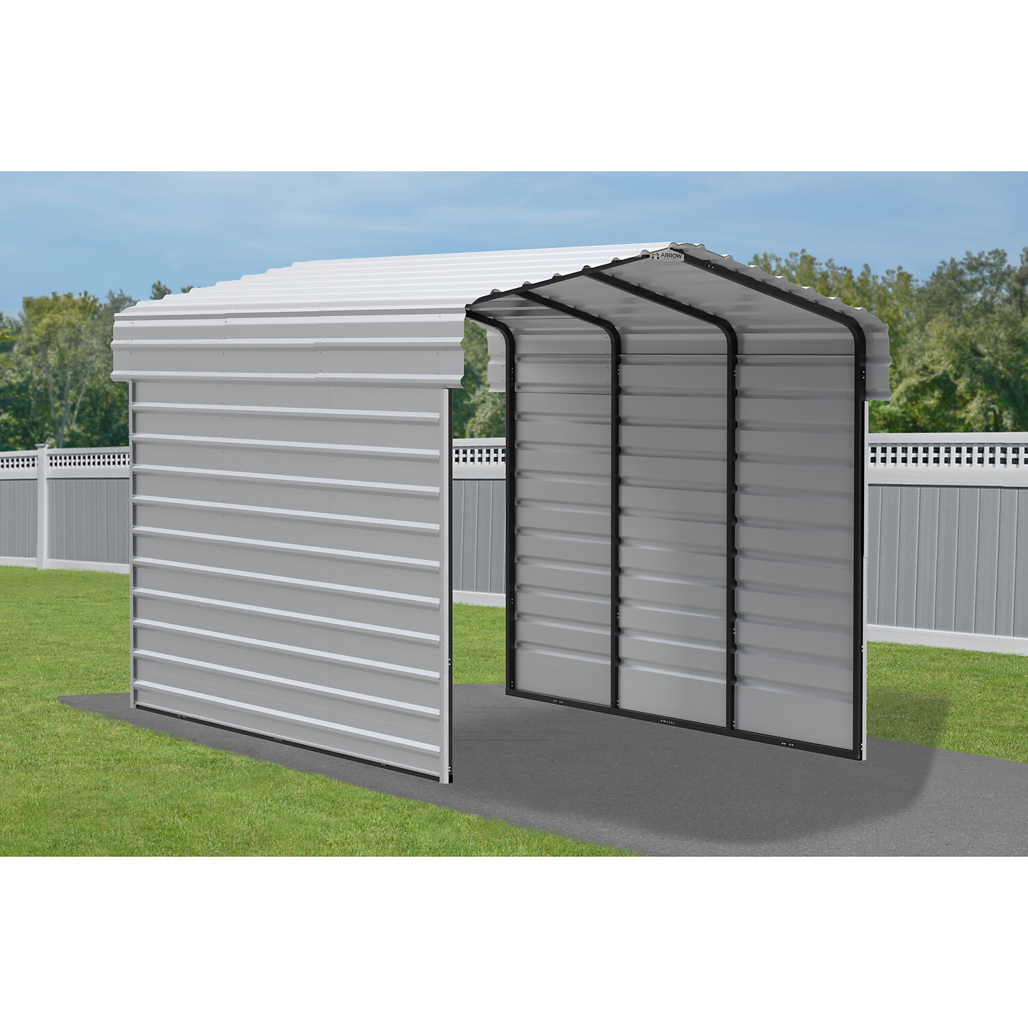 Arrow, 15X9 2 Side Walls Kit for Steel Carport 15ft. Long, Width 0.875 in, Height 96.75 in, Cover Material Other, Model# ECL1509EGX2