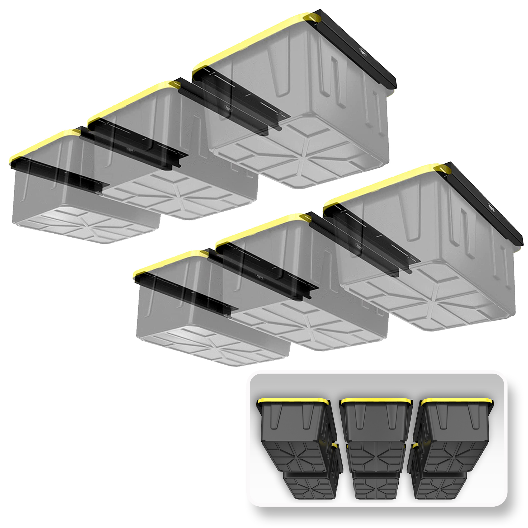 Koova, Overhead Bin Rack System for 6 Bins, Model# KV-OVERHEADBIN-6
