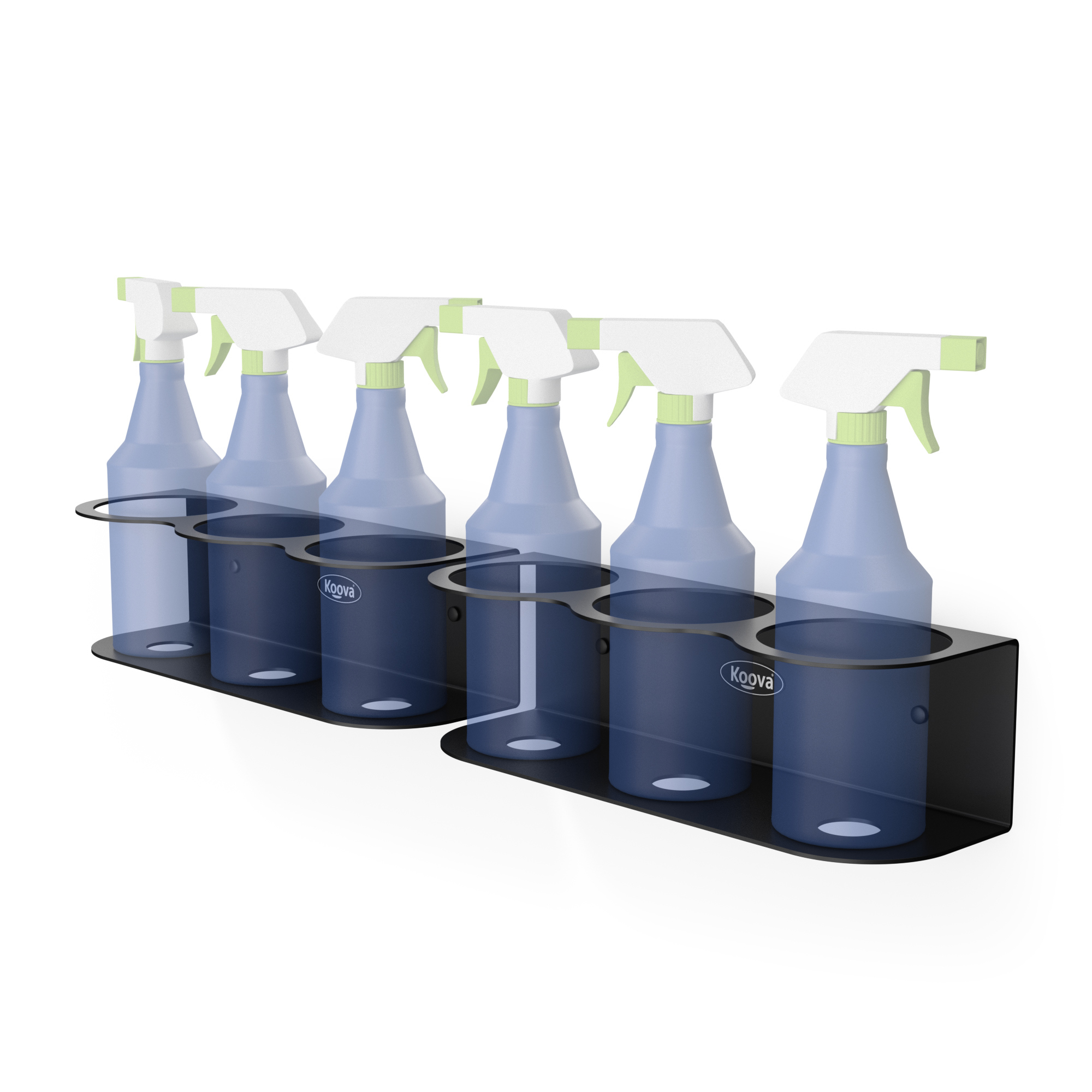 Koova, 6 Spray Bottle Holder - Wall Mounted, Width 4 in, Height 6 in, Depth 14 in, Model# KV-SPRAYB-6