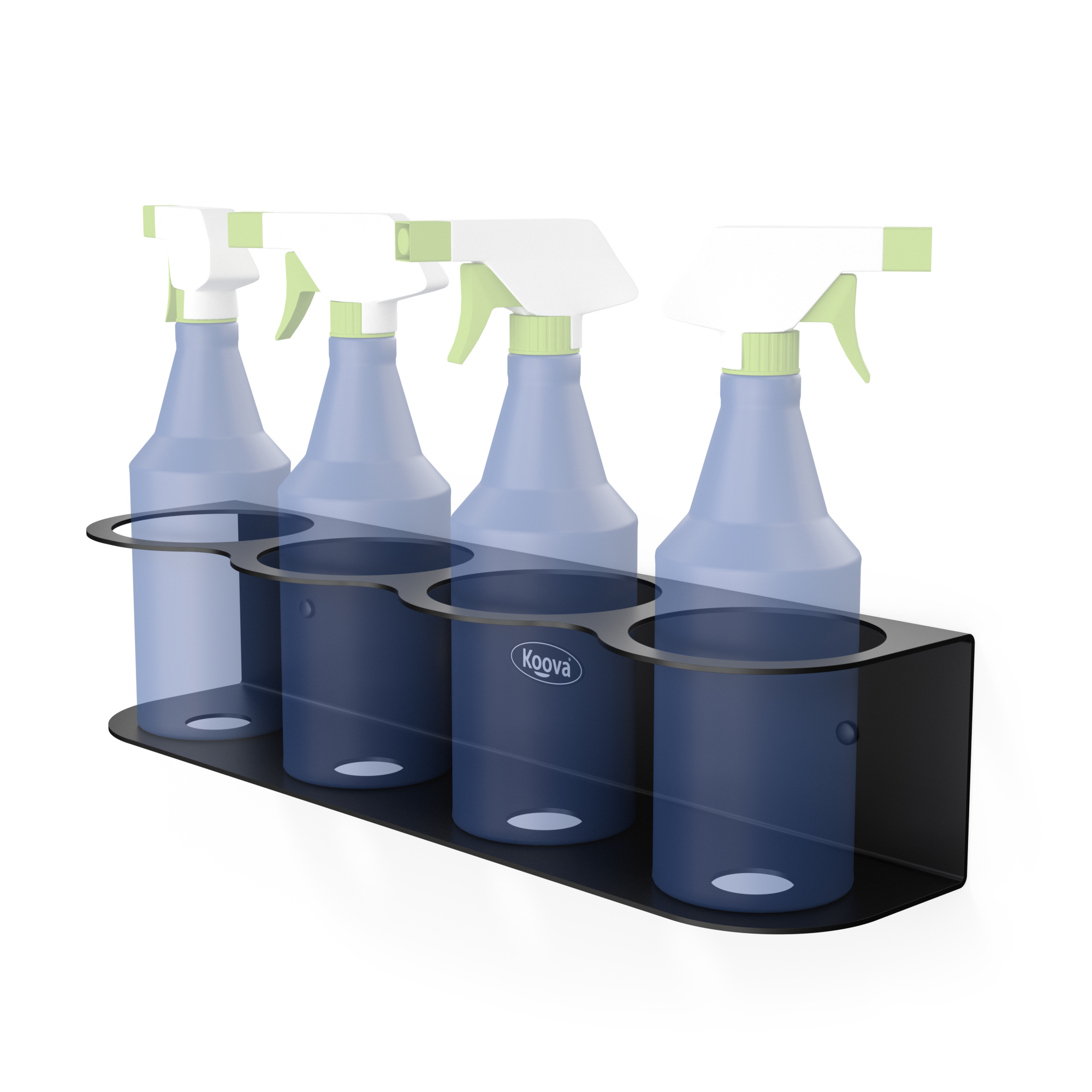 Koova, 4 Spray Bottle Holder - Wall Mounted, Width 4 in, Height 10 in, Depth 20 in, Model# KV-SPRAYB-4