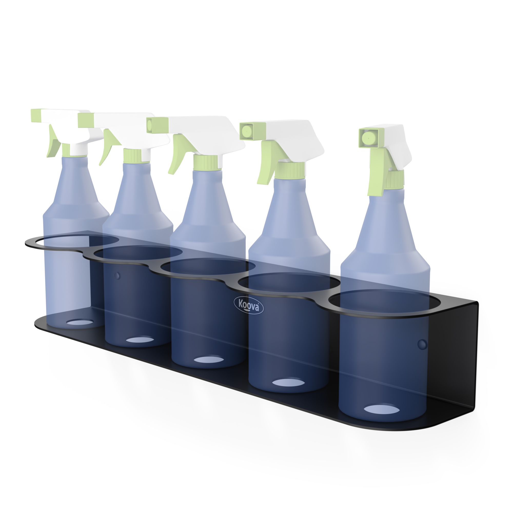 Koova, 5 Spray Bottle Holder - Wall Mounted, Width 4 in, Height 10 in, Depth 20 in, Model# KV-SPRAYB-5