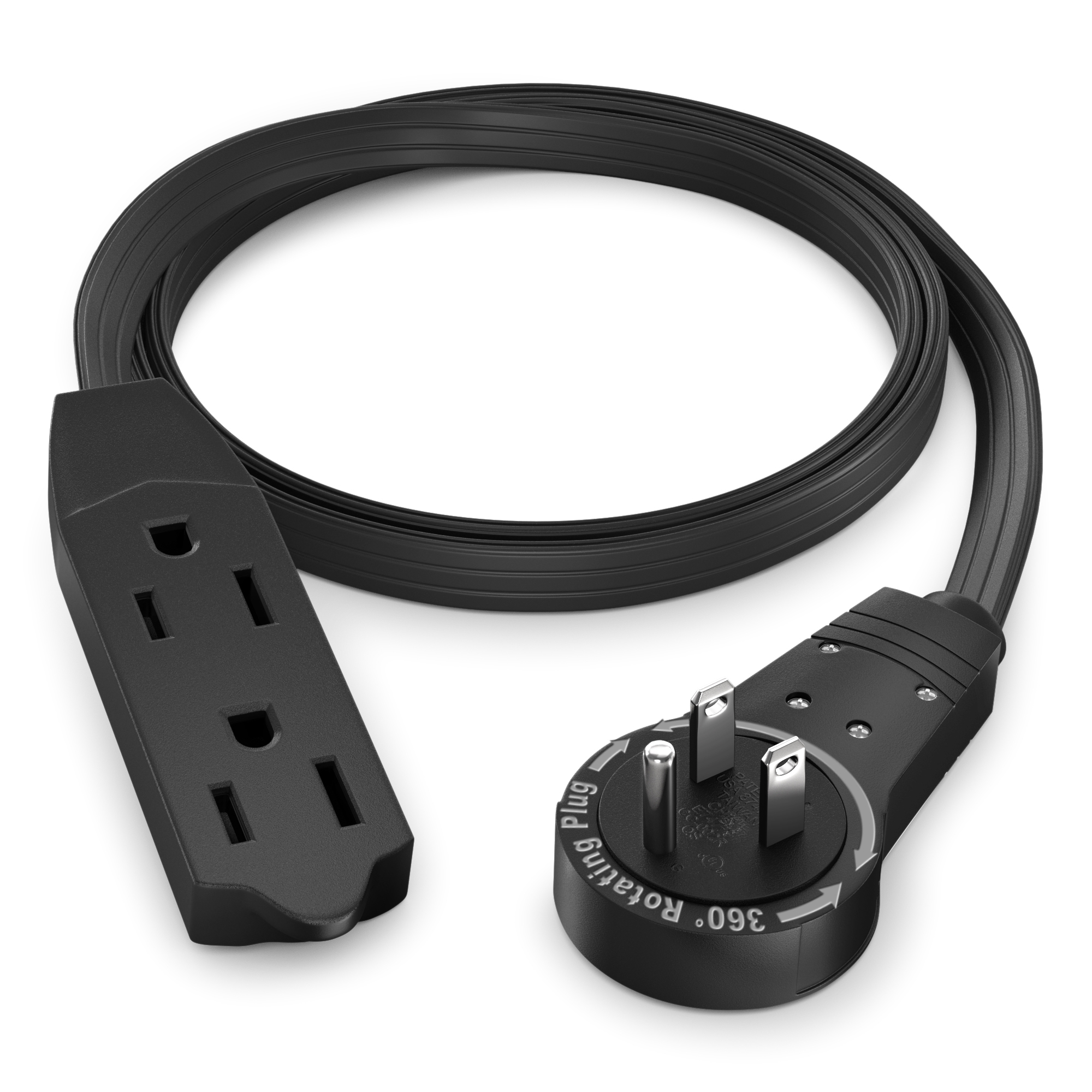 Rotating Cable Base Maximm Cable, 360 Rotating Plug Extension Cord, Cord Length 2 ft, Cable ...