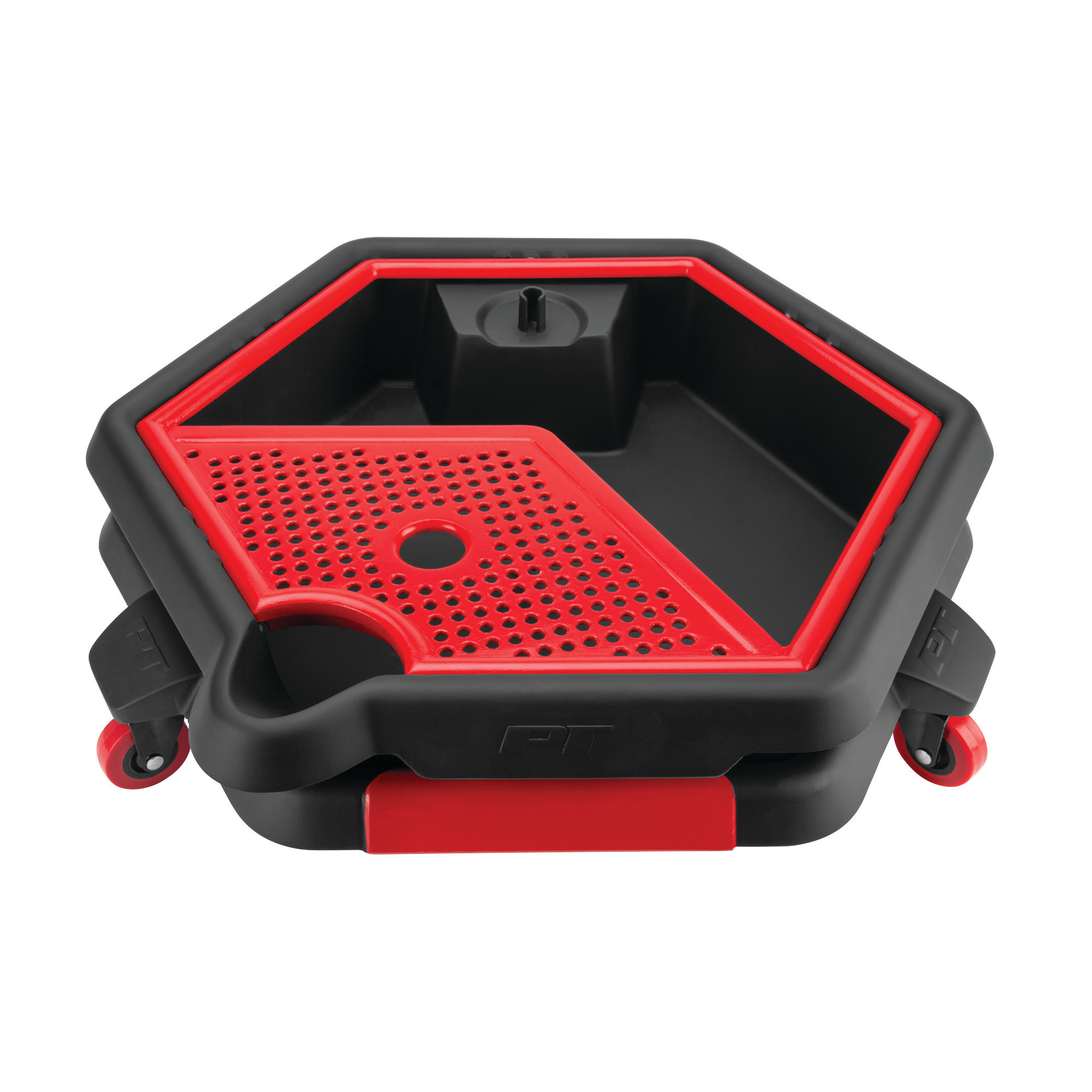 Performance Tool Drain Pan Tool Caddy, 2.11-Gal., 2-in-1, Black/Red,  Model# W4074