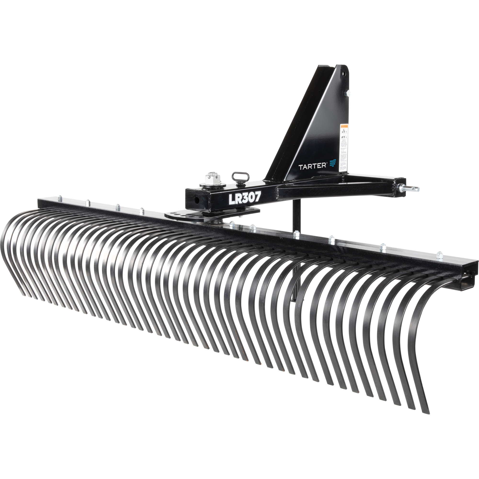 Tarter 300 Series Landscape Rake - 7ft. Working Width, Category 1, High-Carbon Curved Tines, Model# LR307BL