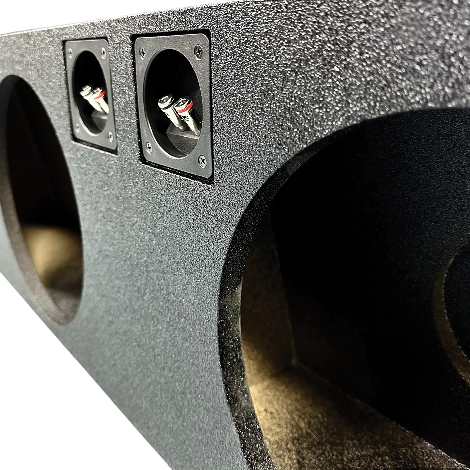 King Boxes, Downfiring DoubleSpeaker Black Sprayed Enclosure, Model