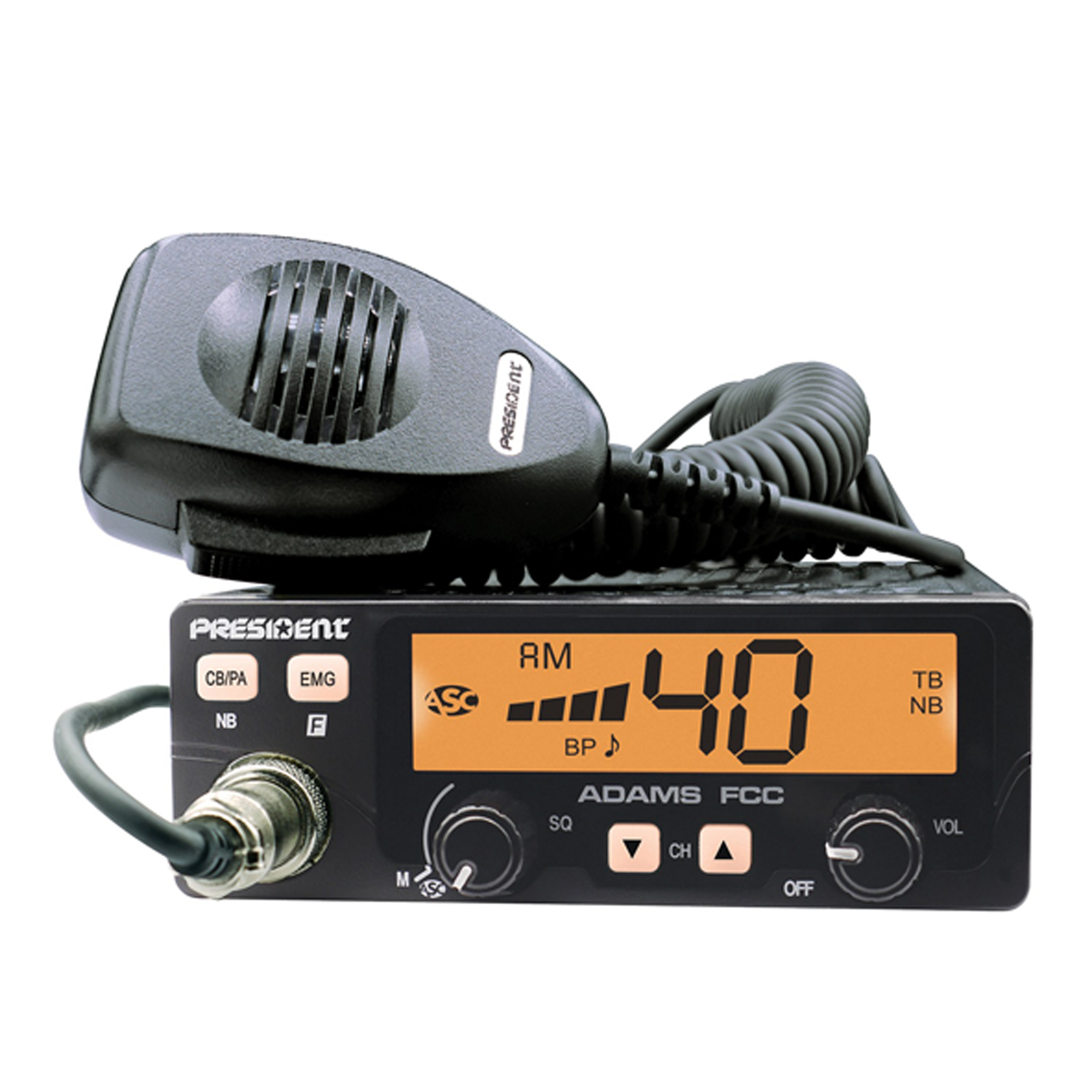 President ADAMS, FCC CB Radio, Channels (qty.) 40 Model