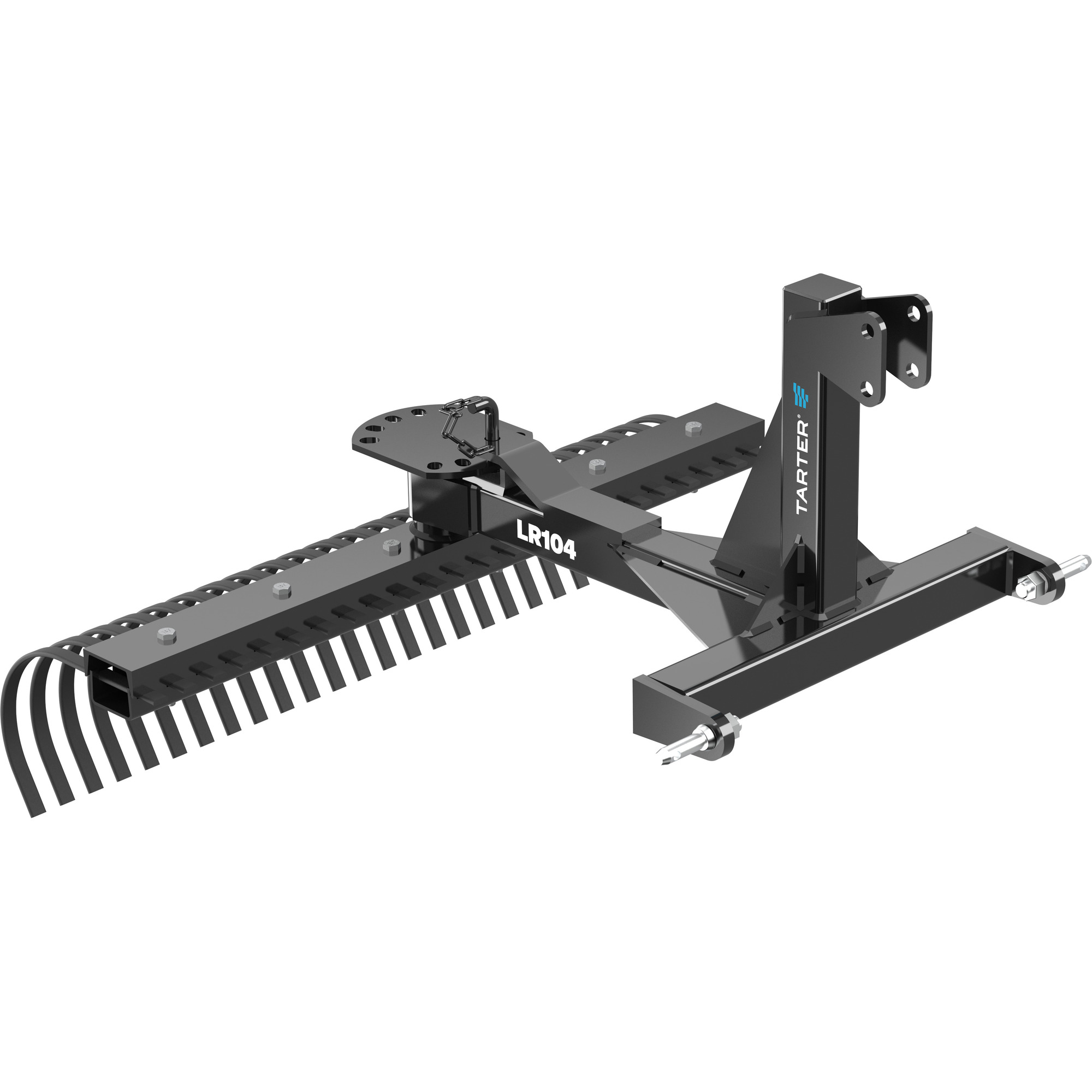 Tarter 100 Series Landscape Rake - 4ft., 48in. Working Width, High-Carbon Curved Tines, Model# LR104BL
