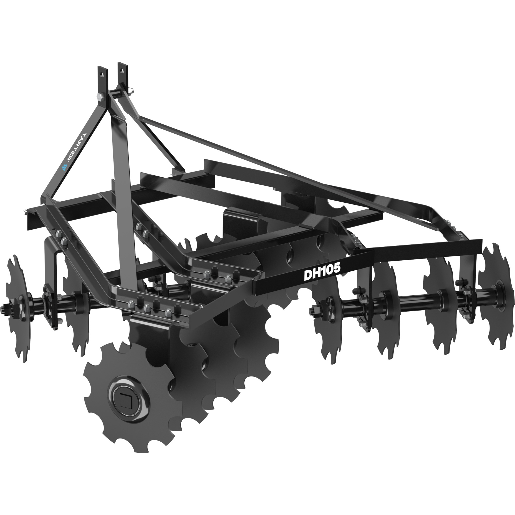 Tarter 100 Series Disc Harrow - 5ft. Working Width, 14in. Notched Steel Blades, Quick-Hitch Compatible, Model# DH105BL