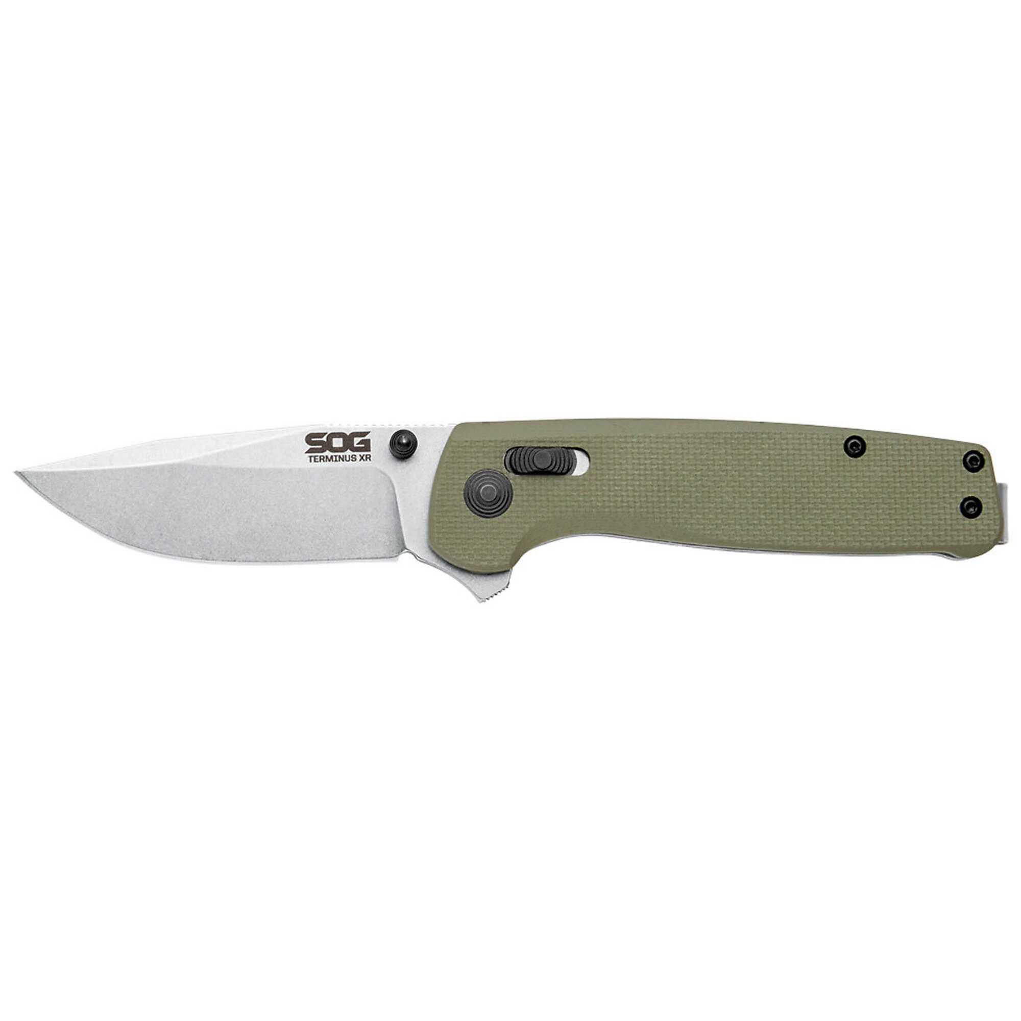 SOG Terminus XR Folding Knife - 2.95in. D2 Steel Blade, 4.26in. G10 Handle, OD Green, Model# SOG-TM1022-BX