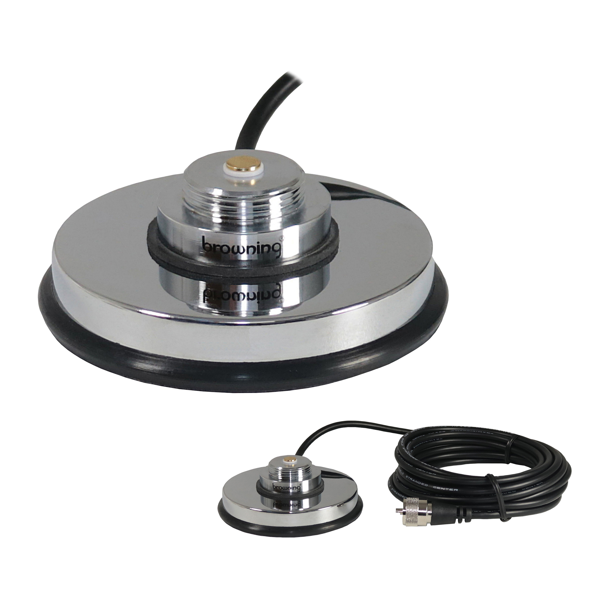 Browning, 3.63in. NMO Mount w/Rubber Boot UHF PL-259 Chrome, Model# BR-1030-UHF