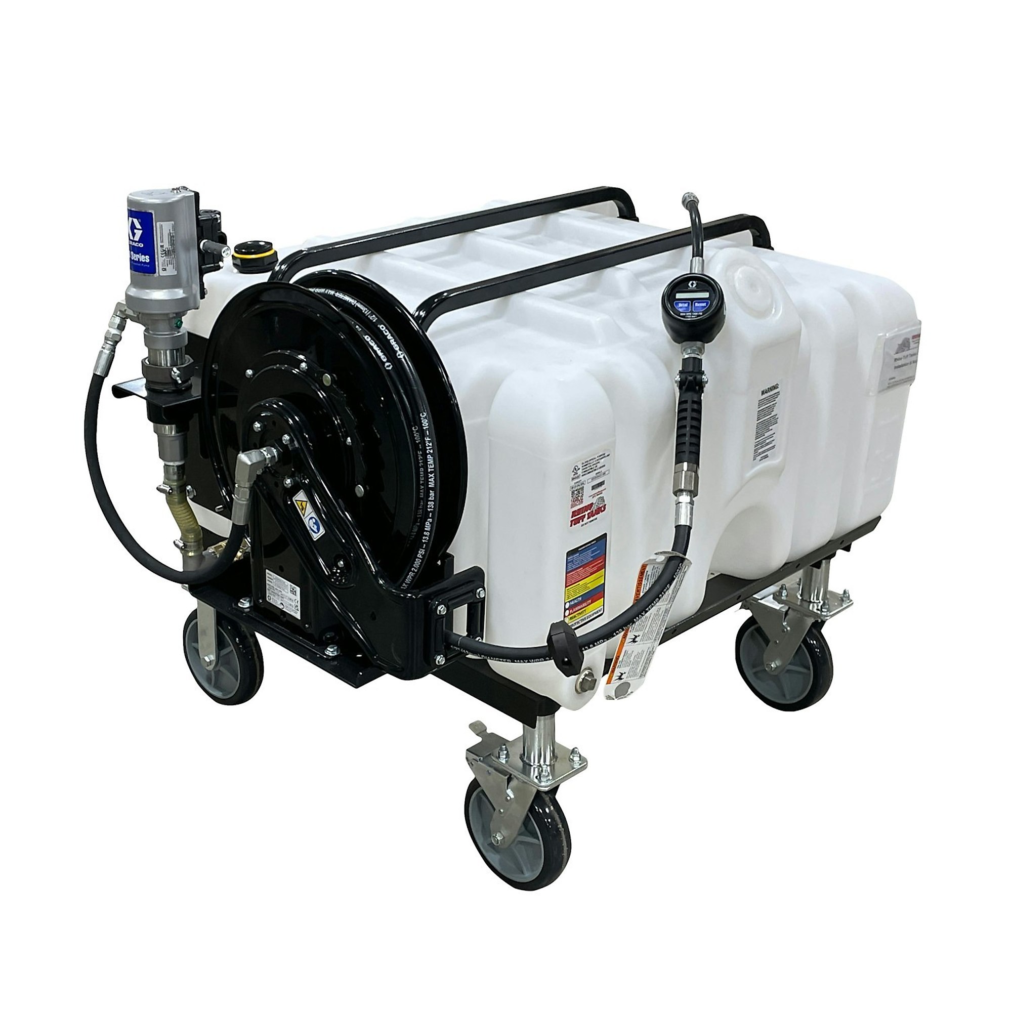 Rhino Tuff Tanks Mobile Cart - 80-Gallon Capacity, Side Mount Pump Kit, Heavy-Duty Caster Wheels, Model# RTT-7102