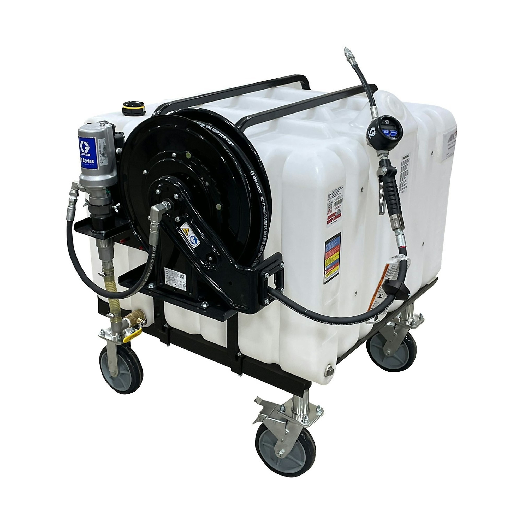 Rhino Tuff Tanks Mobile Cart - 120-Gallon Capacity, Side Mount Pump Kit, Heavy-Duty Caster Wheels, Model# RTT-7202