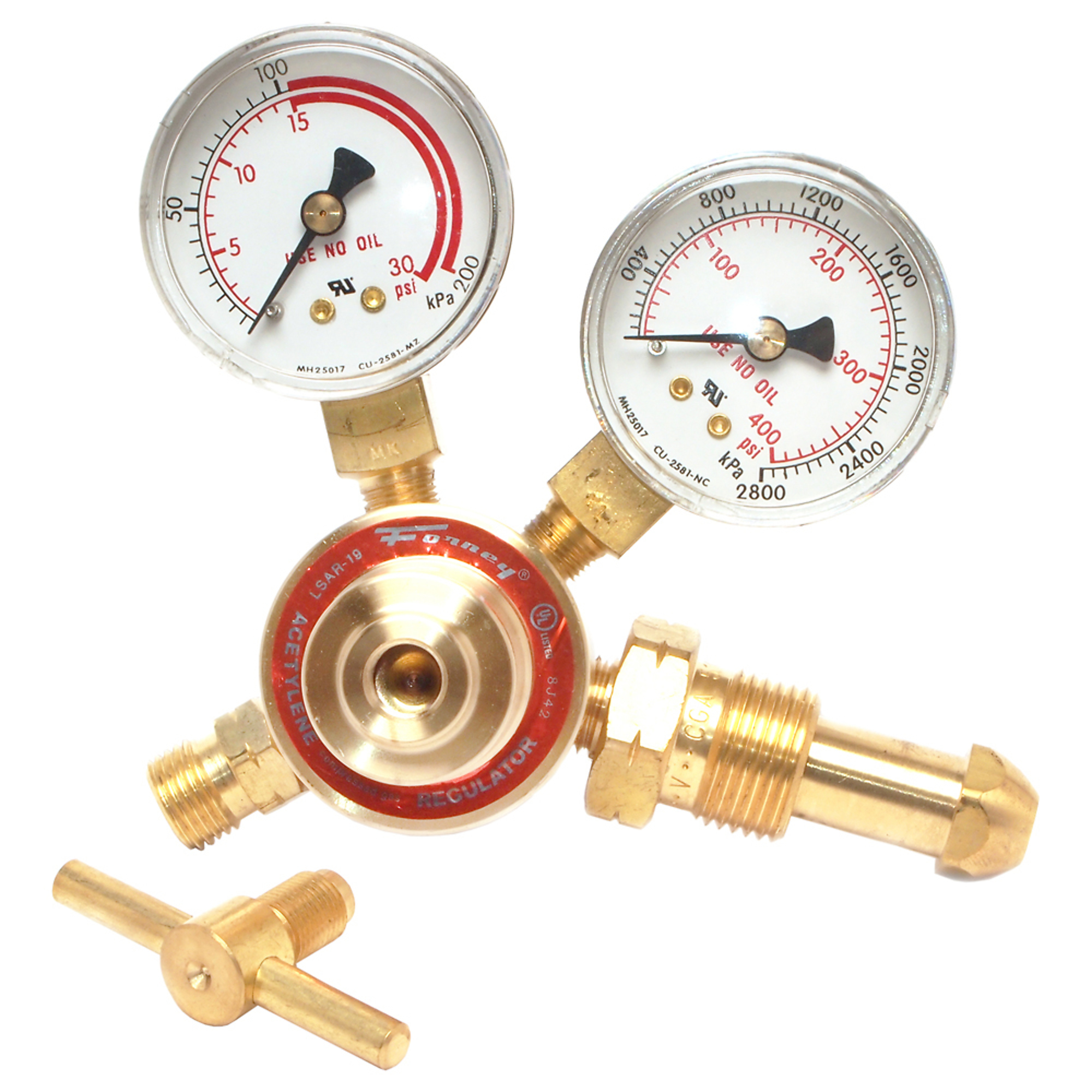 Forney, 150 Series Acetylene Regulator, Max. Inlet Pressure 400 PSIG, Model# 87071