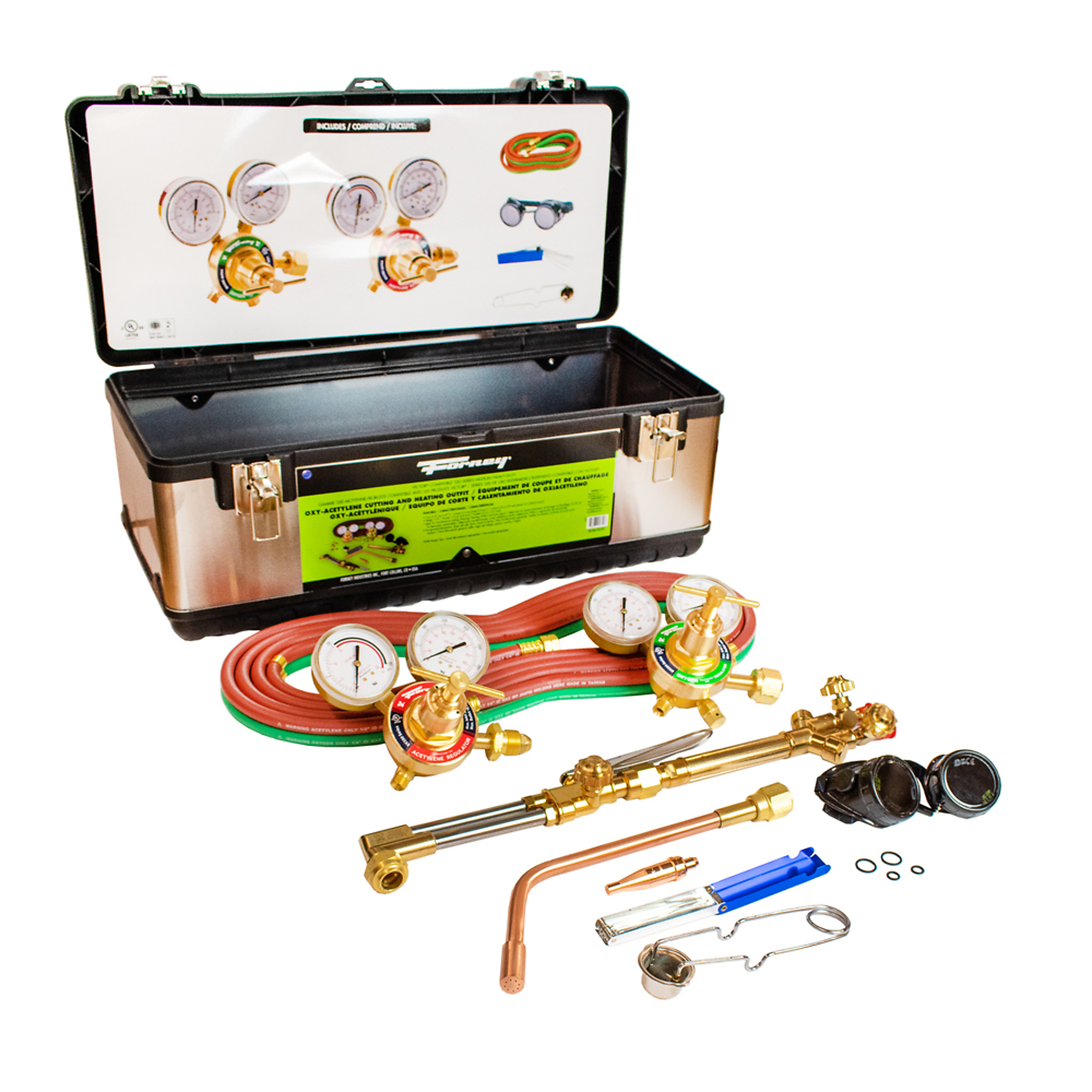 Forney, Oxygen-Acetylene Cutting, Brazing and Welding Kit, Included (qty.) 1 Welding Processes Oxy-Fuel, Model# 1710