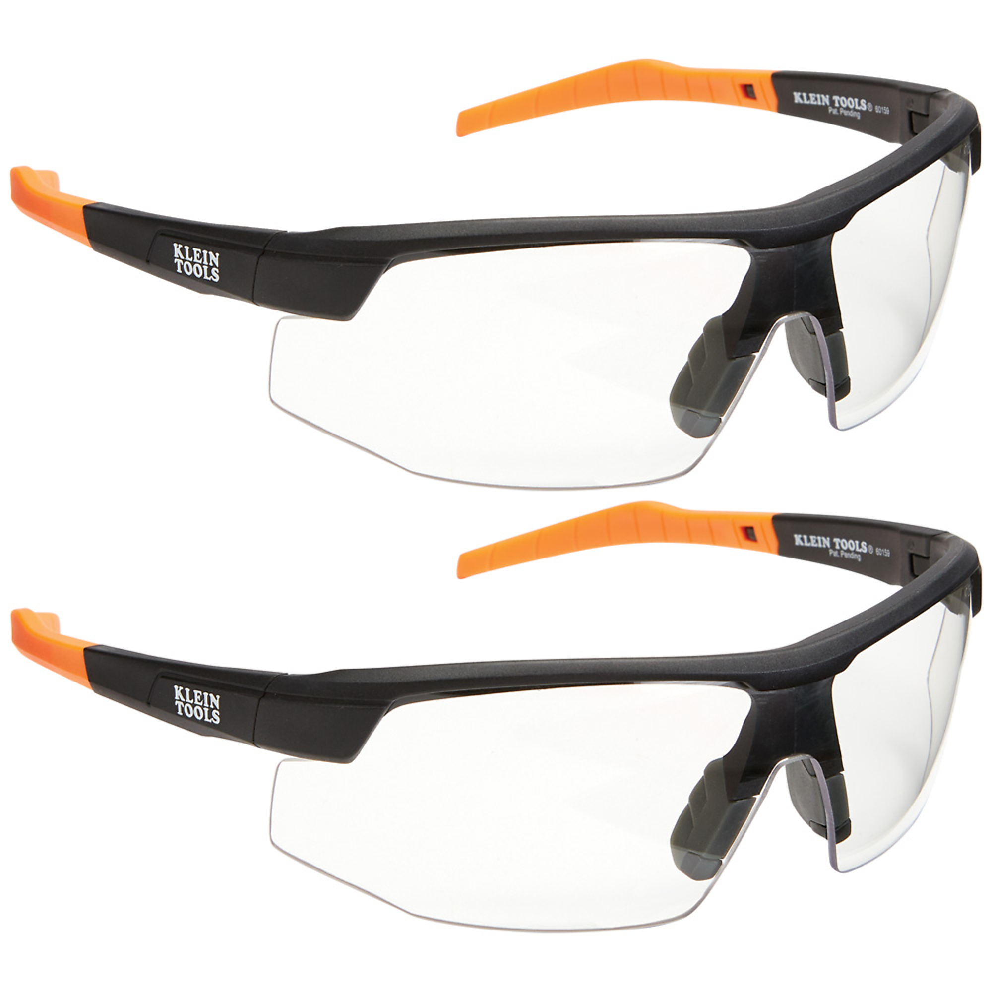 Klein Tools, Standard Safety Glasses, Clear Lens, 2-Pack, Frame Color Multi, Lens Color Clear, ANSI Z87 Compliant, Model# 60171