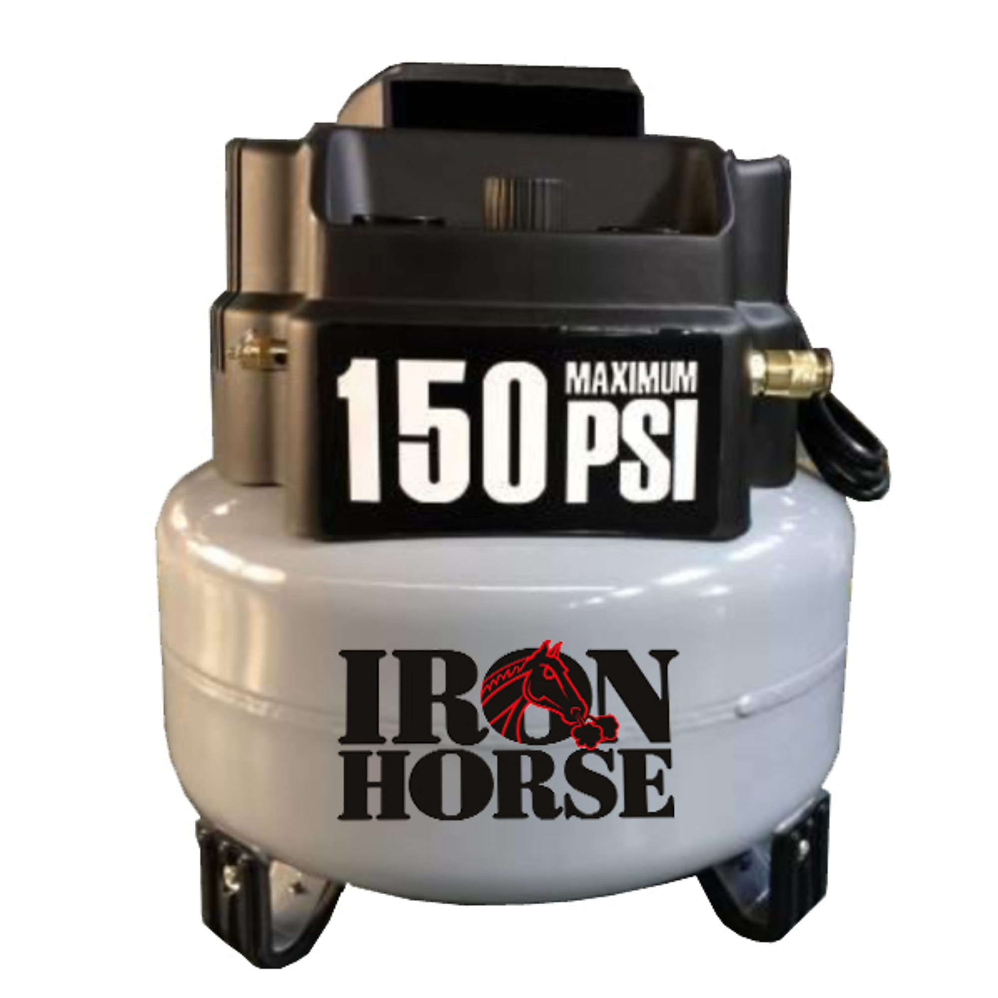 Iron Horse, 6 Gallon Pancake Style Air Compressor, Horsepower 1.5 HP, Air Tank Size 6 Gal, Model# IHP206OF