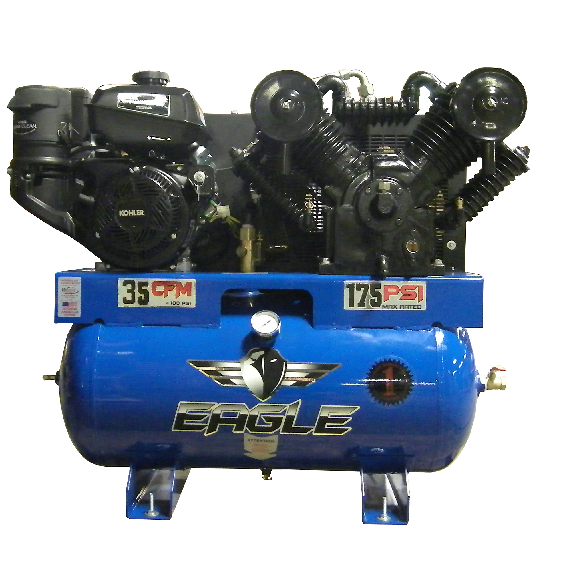 EAGLE, 30 Gallon Truck Mount Compressor, Horsepower 14 HP, Air Tank Size 30 Gal, Model# 14G30TRKE-V4-KP