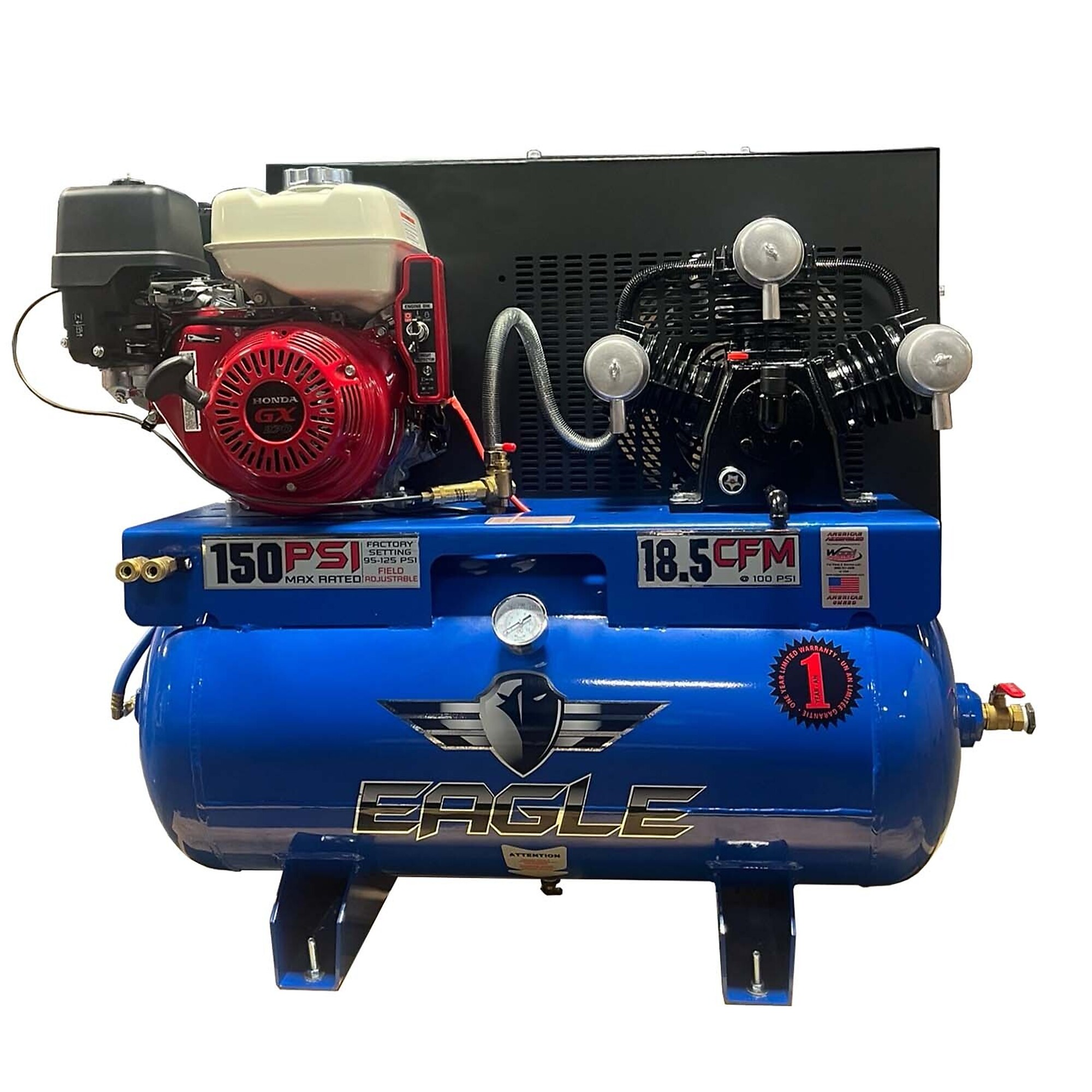 EAGLE, 30 Gallon Truck Mount Compressor, Horsepower 9 HP, Air Tank Size 30 Gal, Model# 9G30TRKE-H