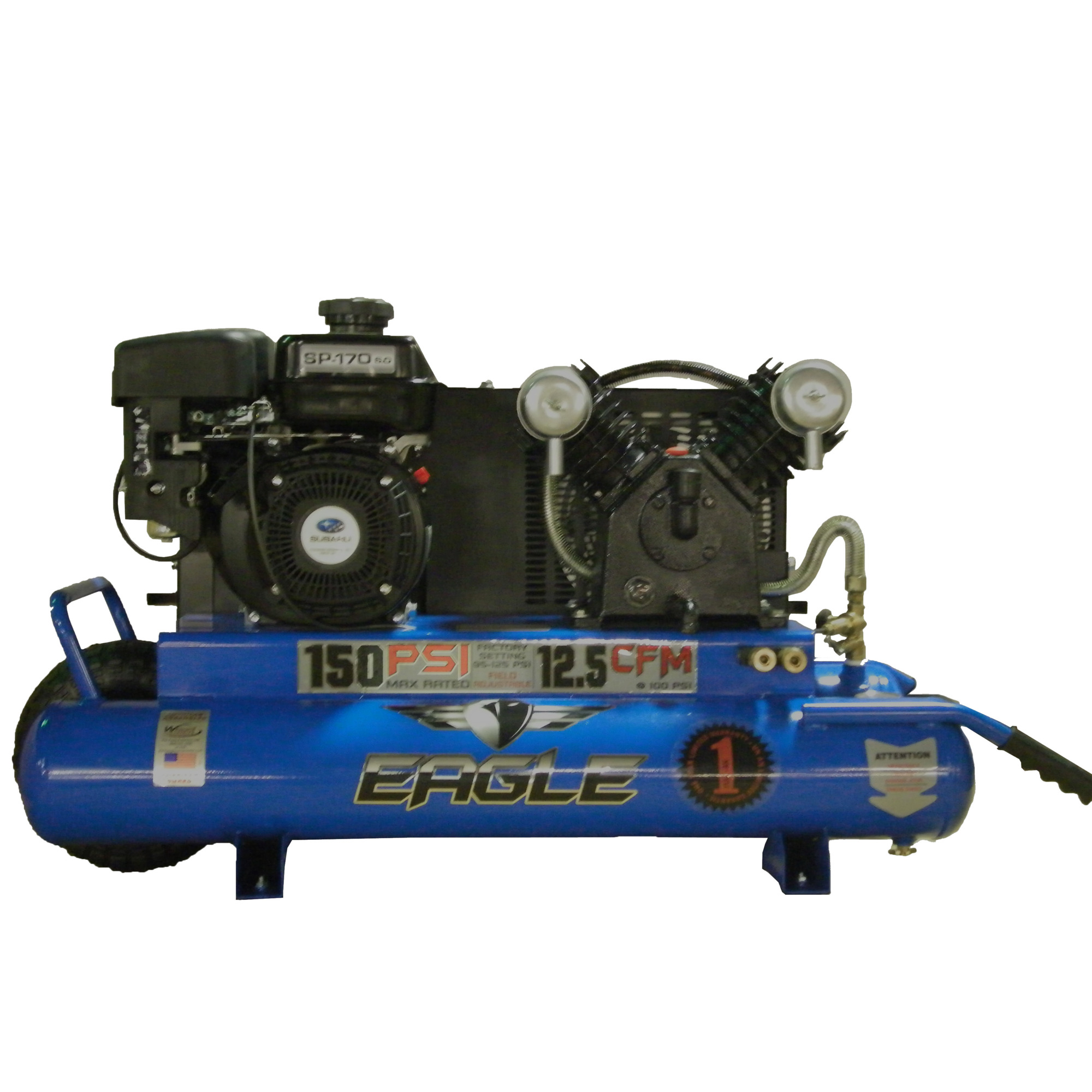 EAGLE, 10 Gallon Wheelbarrow Air Compressor, Horsepower 6 HP, Air Tank Size 10 Gal, Model# TT60G
