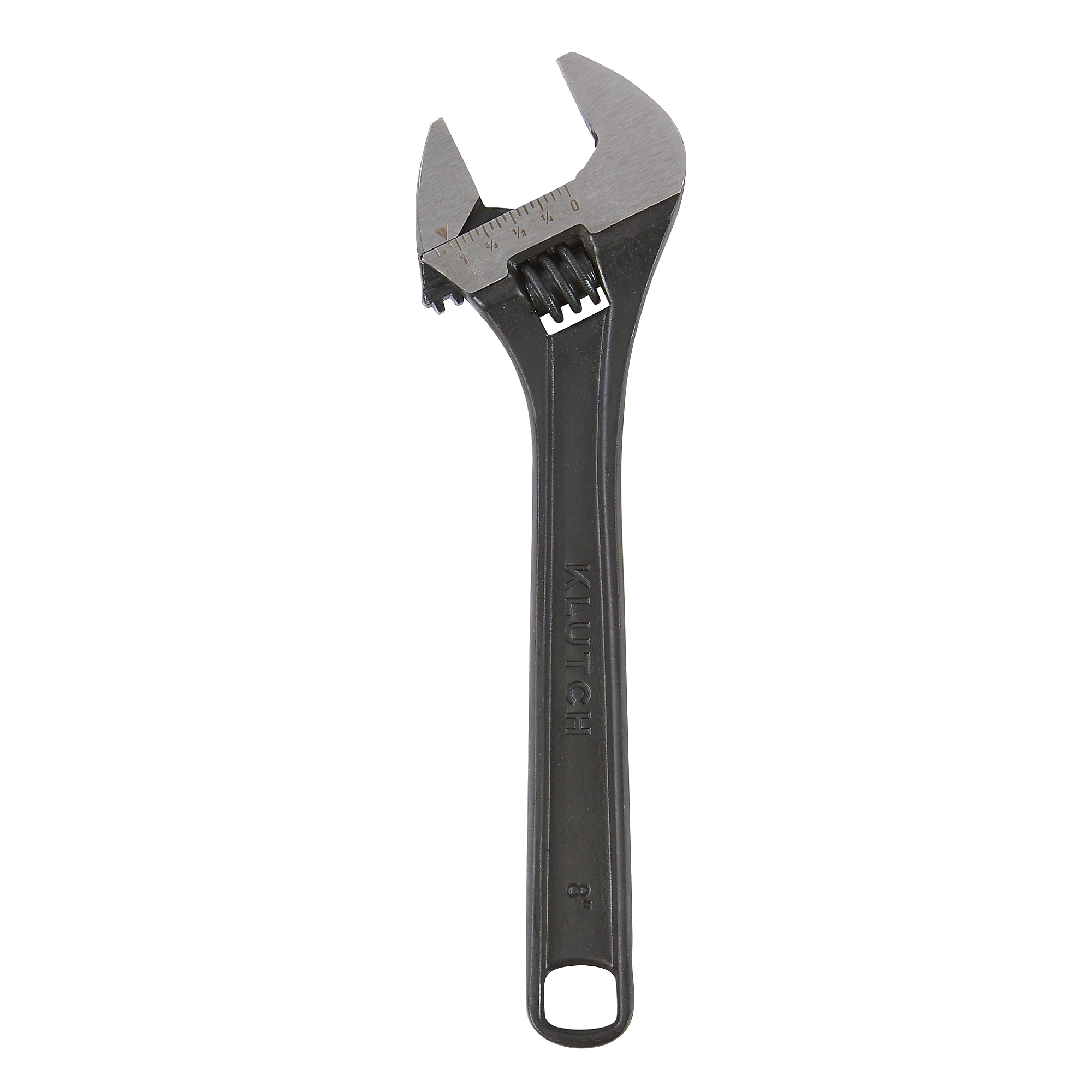 Klutch Adjustable Wrench, 8in., Black Phosphate
