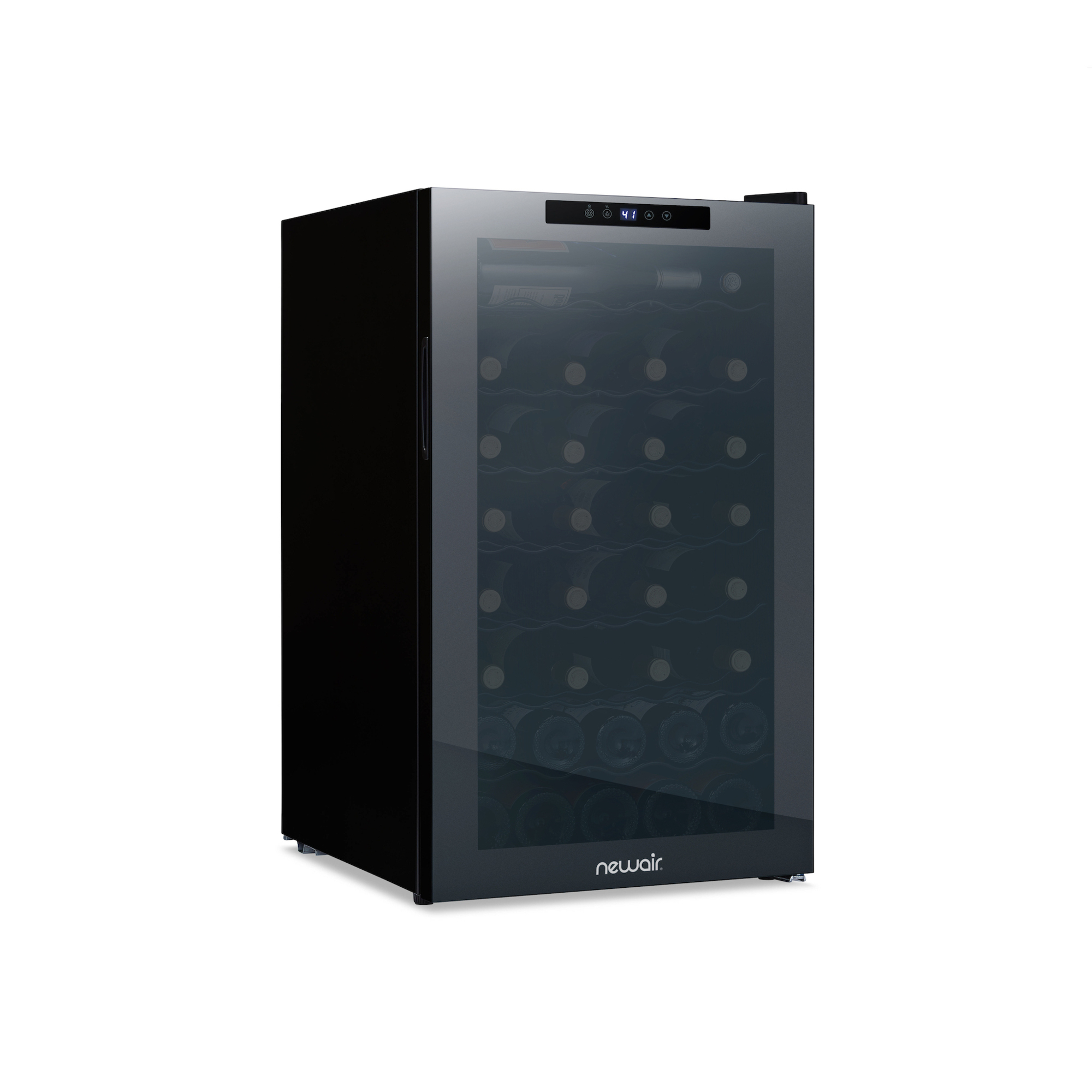 Newair, 51 Bottle Mirrored Wine Cooler Fridge Refrigerator, Bottle Capacity 51 Model# NWC051BK00