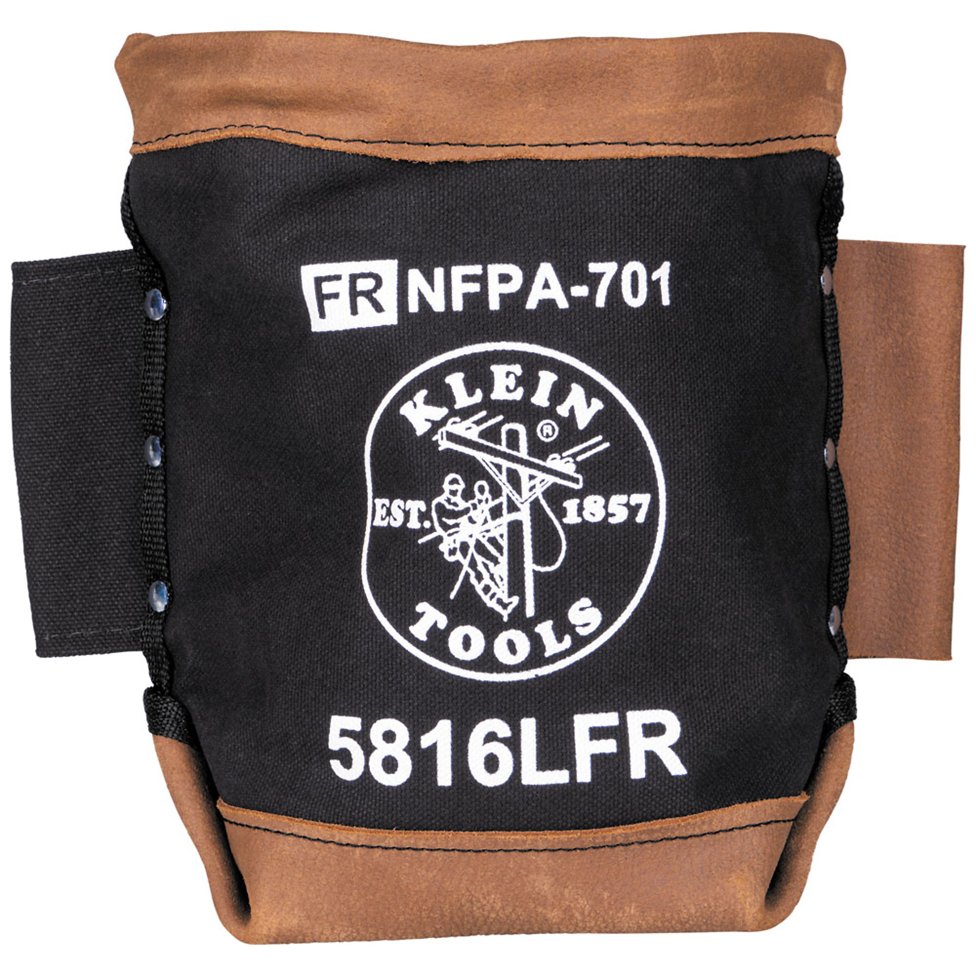 Klein Tools, Bolt Bag, Flame-Resistant Canvas and Leather, Color Multi, Pockets (qty.) 5 Material Multiple, Model# 5816LFR