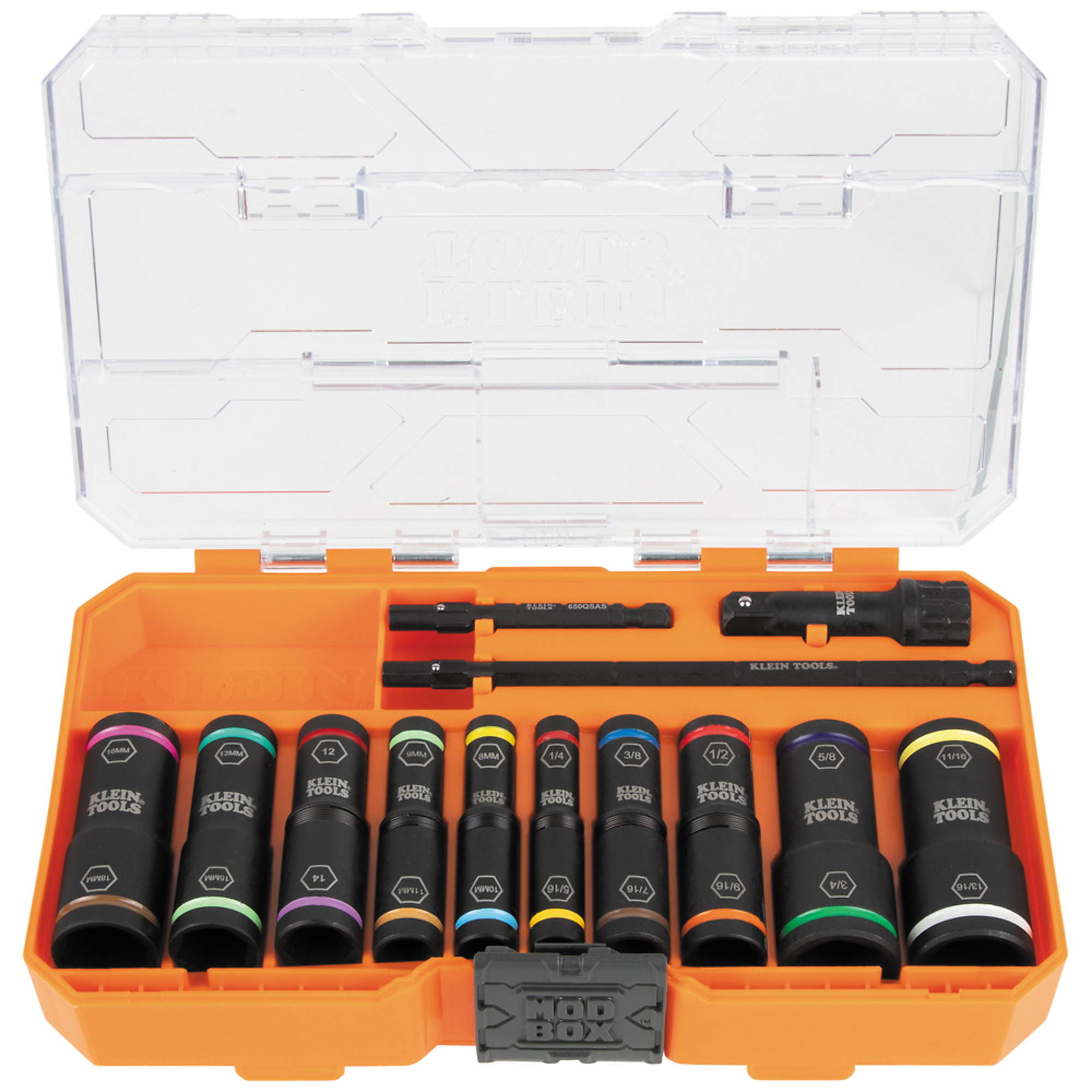 Klein Tools, Flip Impact Socket Set, SAE and Metric, 13-Piece, Pieces (qty.) 13 Model# 65239