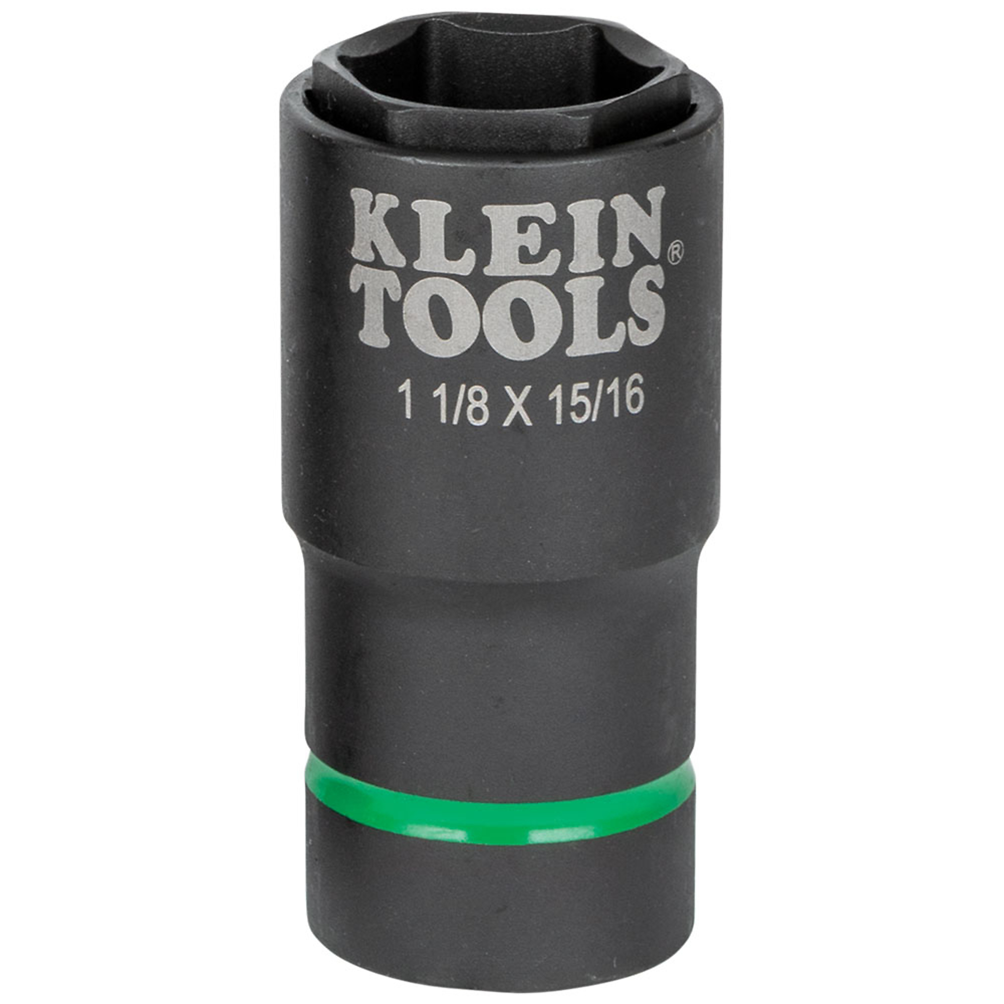 Klein Tools, 2in.-1 Impact Socket, 6-Point, 1-1/8 and 15/16in.c, Pieces (qty.) 1 Model# 66066