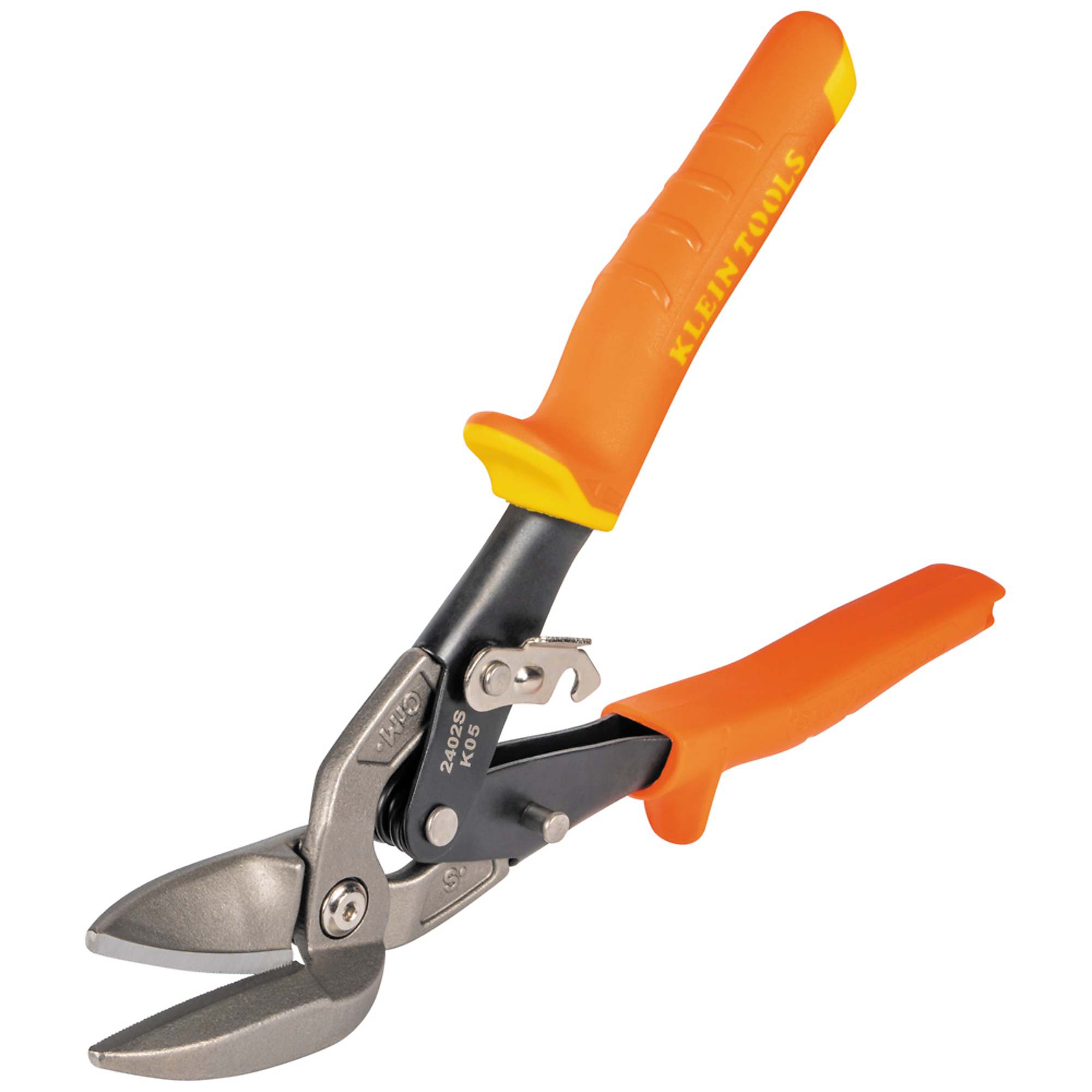 Klein Tools, Offset Straight-Cutting Aviation Snips, Blade Size 2.13 in, Tool Length 10 in, Model# 2402S