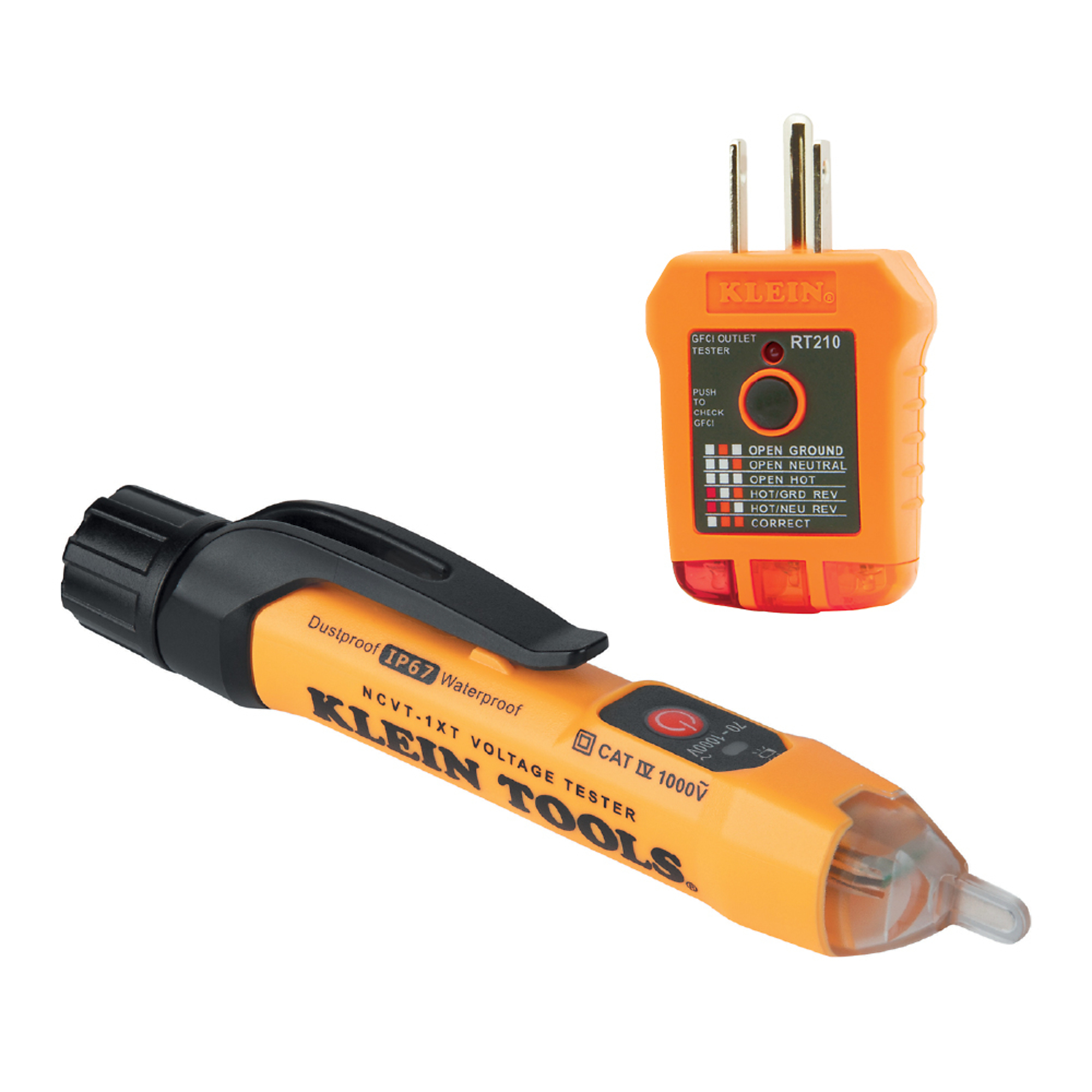 Klein Tools, Non-Contact Voltage and GFCI Receptacle Premium Te, Model# NCVT1XTKIT