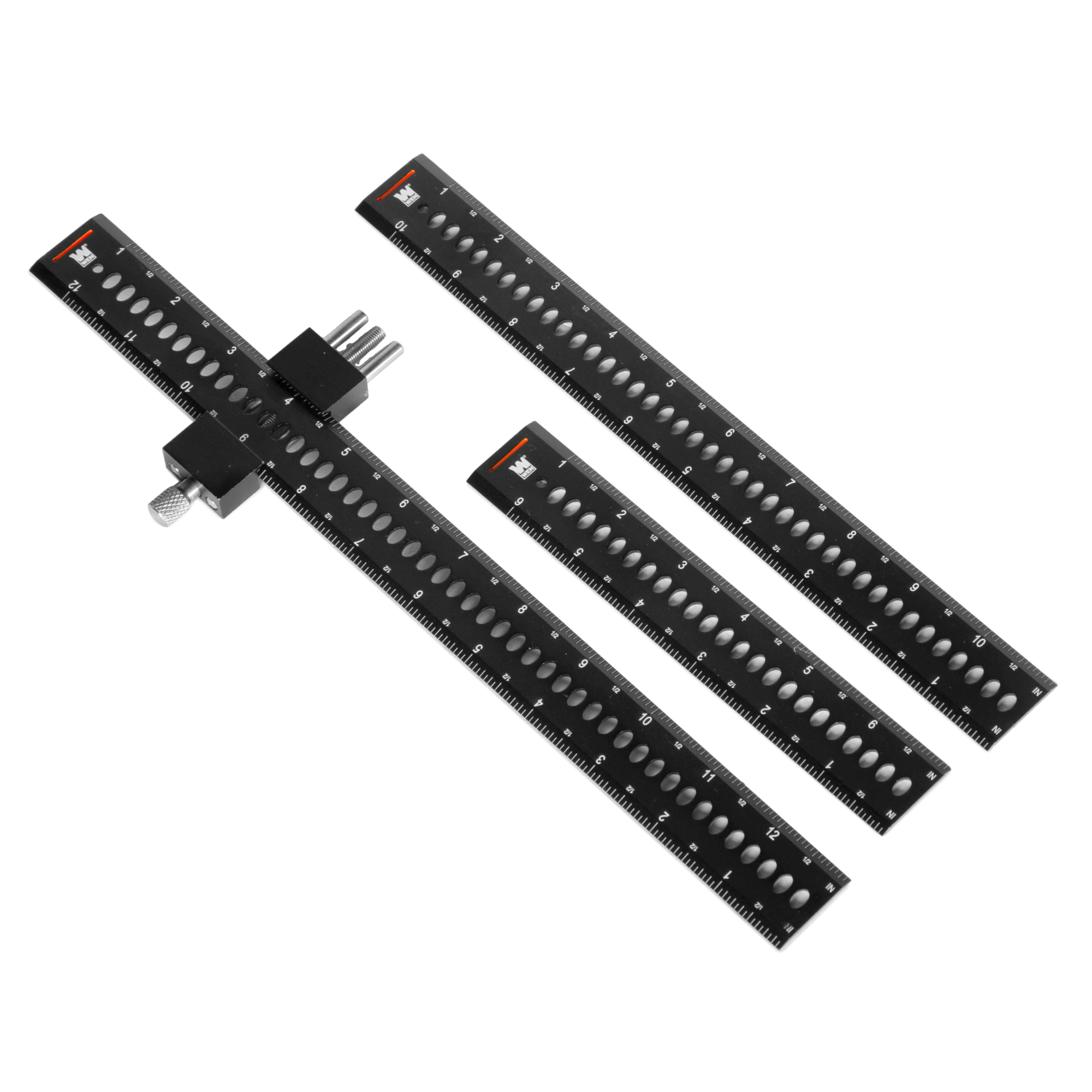 WEN Multifunction Marking Square Scale - CNC-Machined Aluminum, Laser-Etched Markings, Includes 6in., 10in. & 12in. Rulers, Model# ME800R