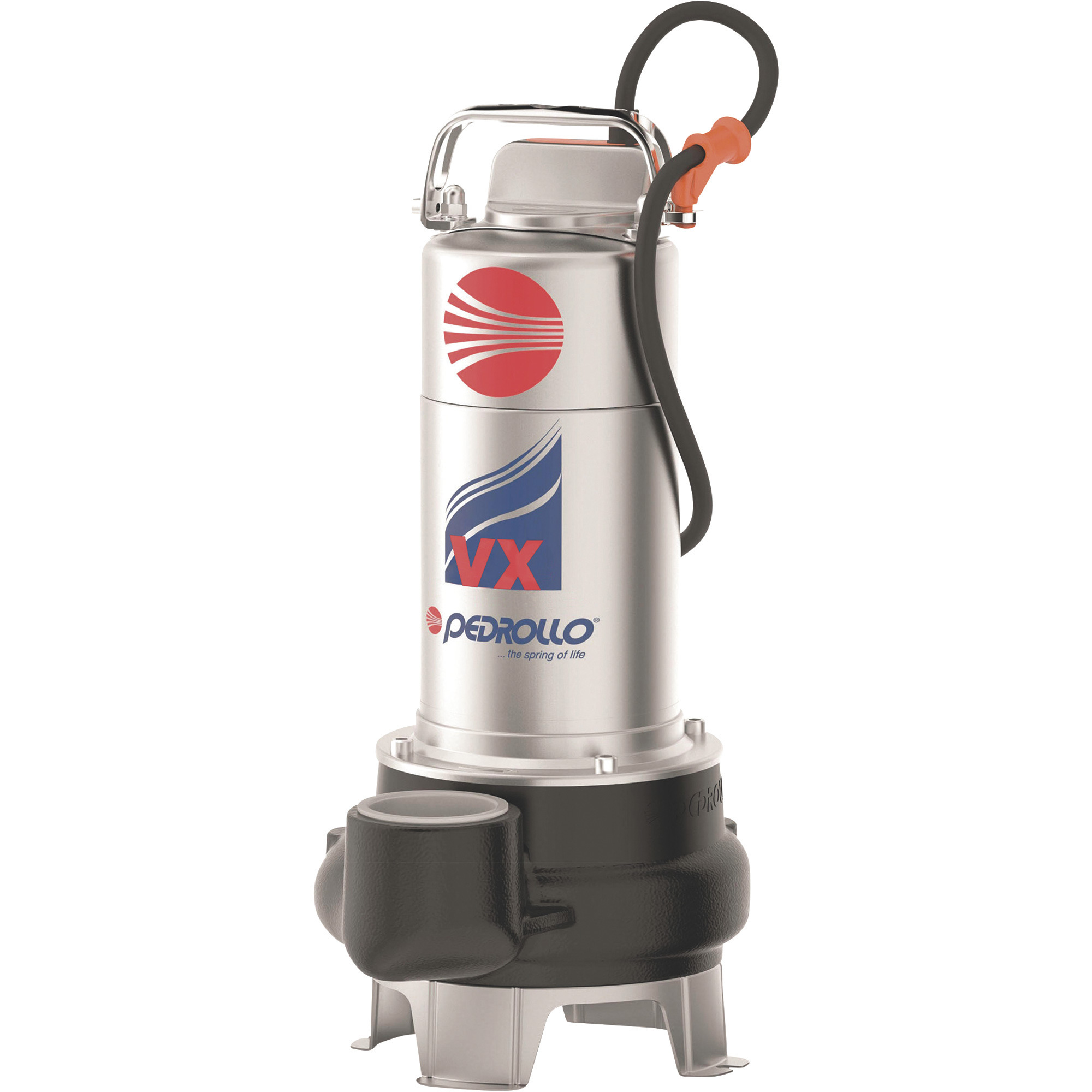 Pedrollo Cast Iron Sewage Pump, 6300 GPH, 1 HP, 1 1/2in. Port, 3 Phase, Model# VX 10/35-N
