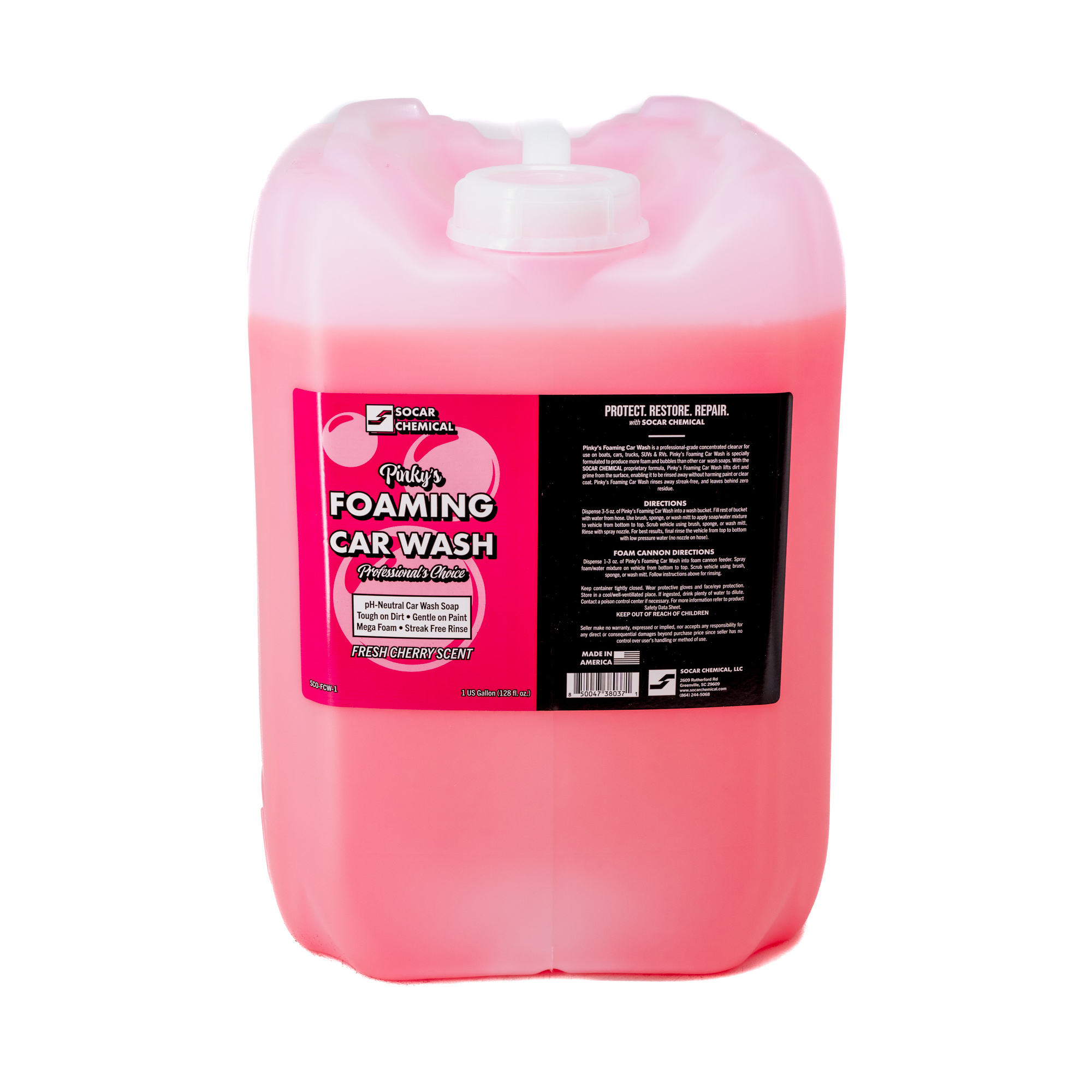 SOCAR, Pinky's Foaming Car Wash pH Neutral Mega Soap 5Gal, Model SCO