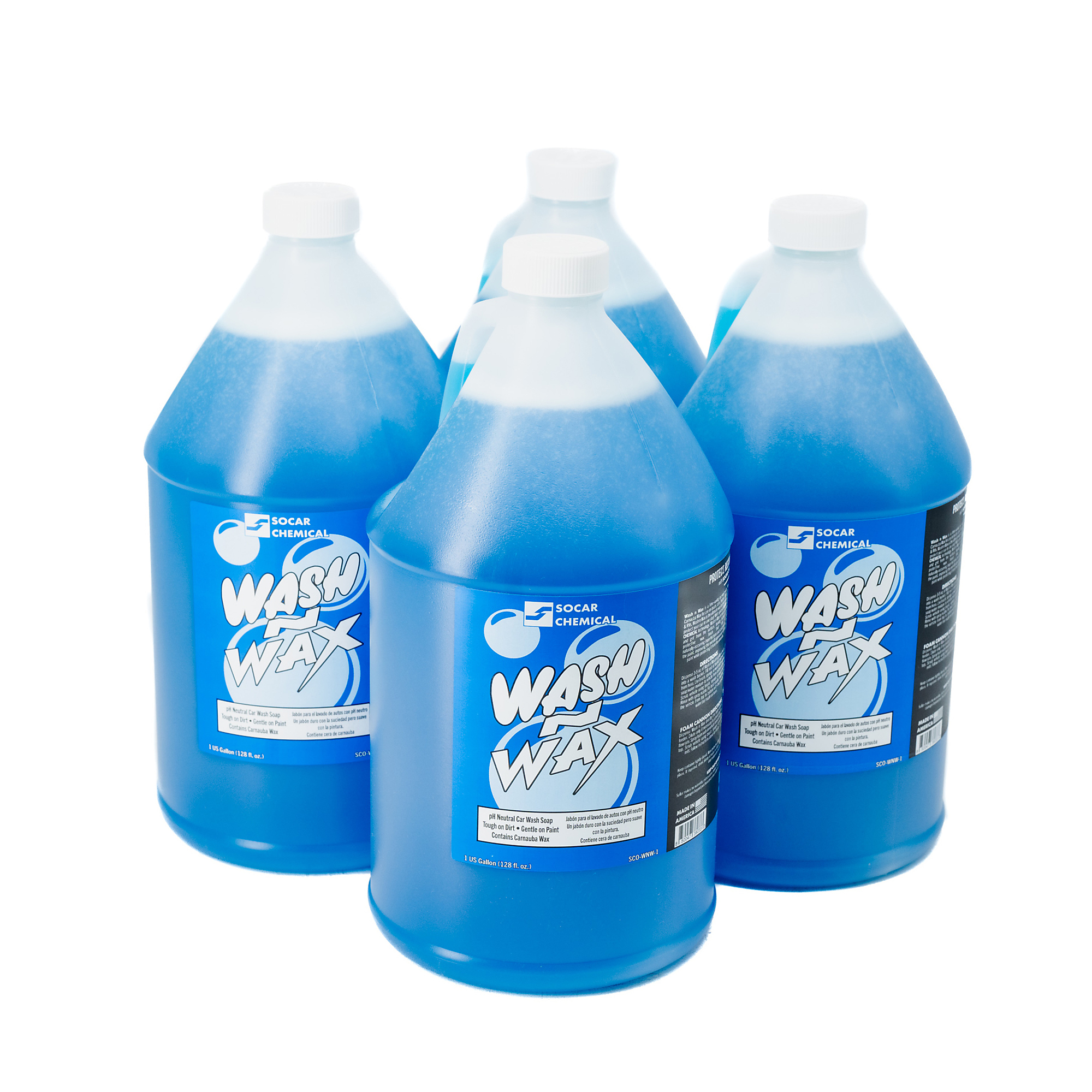 SOCAR Wash N Wax Car Wash Soap - pH Neutral, Carnauba Wax, 4 Gal., Model# SCO-WNW-4