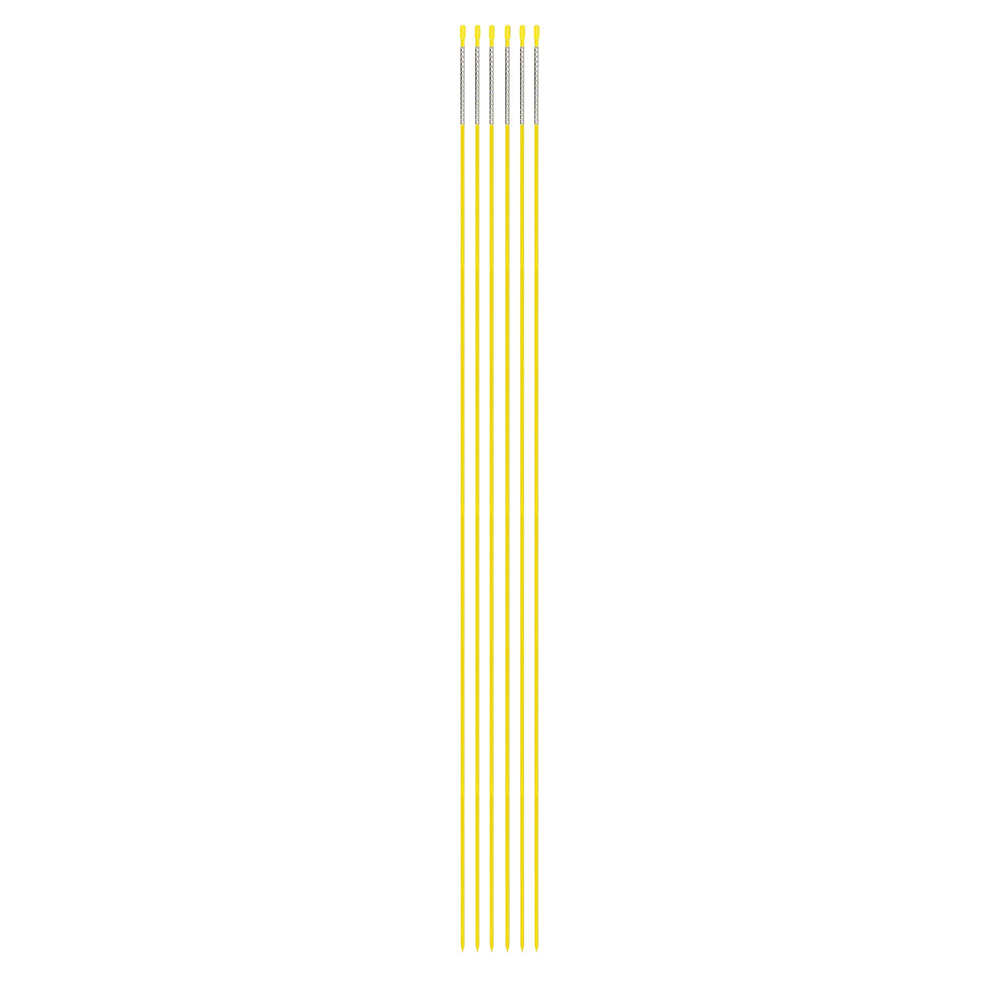NuVue Residential and Commercial Markers - 46in. Length, Yellow Fiberglass Shaft, White Reflective Tape, 6 Pcs, Model# 2688