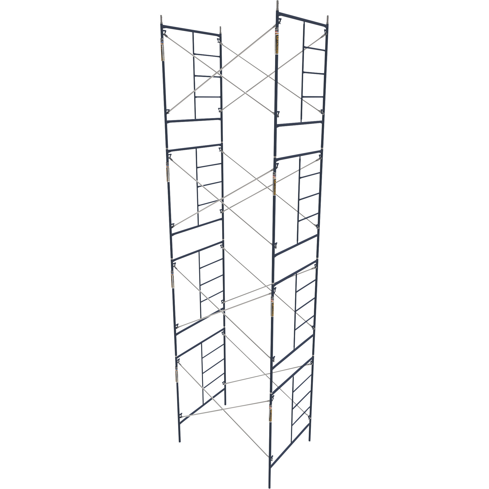 Metaltech Saferstack 6.4ft. x 5ft. x 7ft. Mason Scaffold Frame Set of 5, 1.69in. Diameter Tubing, Model# M-MFS766084K5