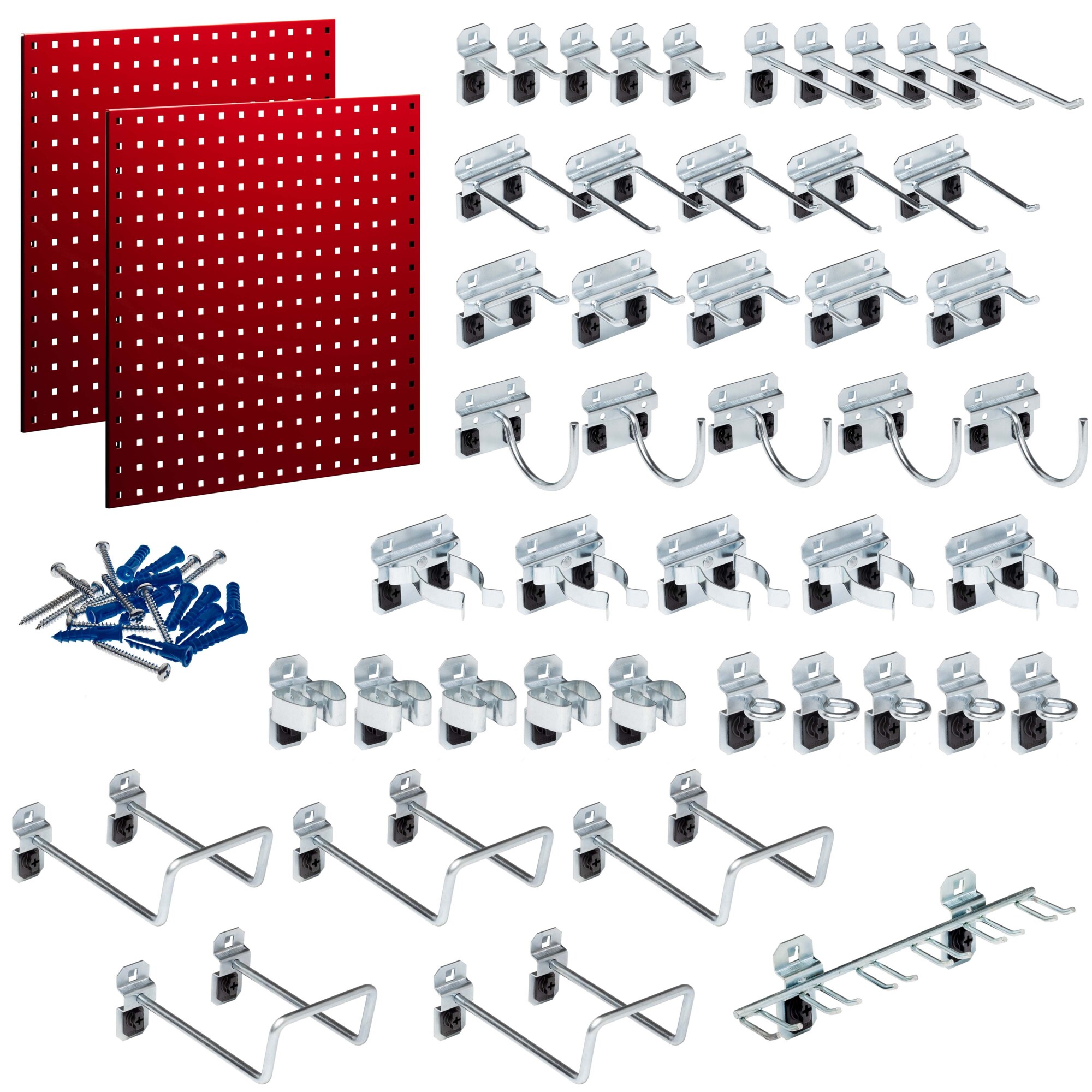 Triton Products, (2) Steel Pegboards with 46 pc LocHook Assortment, Length 24 in, Width 24 in, Model# LB1-RKit