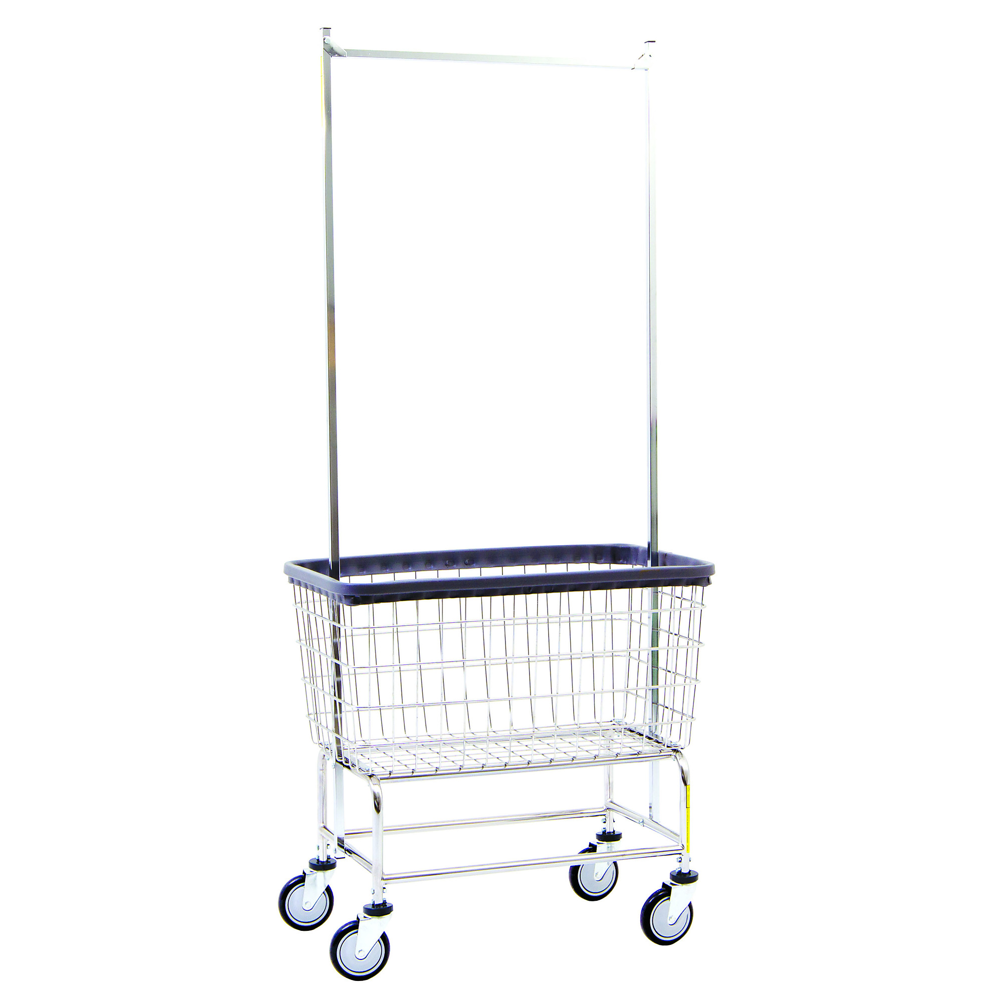 R&B Wire Products, Inc., Large Cap. Wire Laundry Cart w/ Double Pole Rack, Total Capacity 125 lb, Model# 200CFC56C