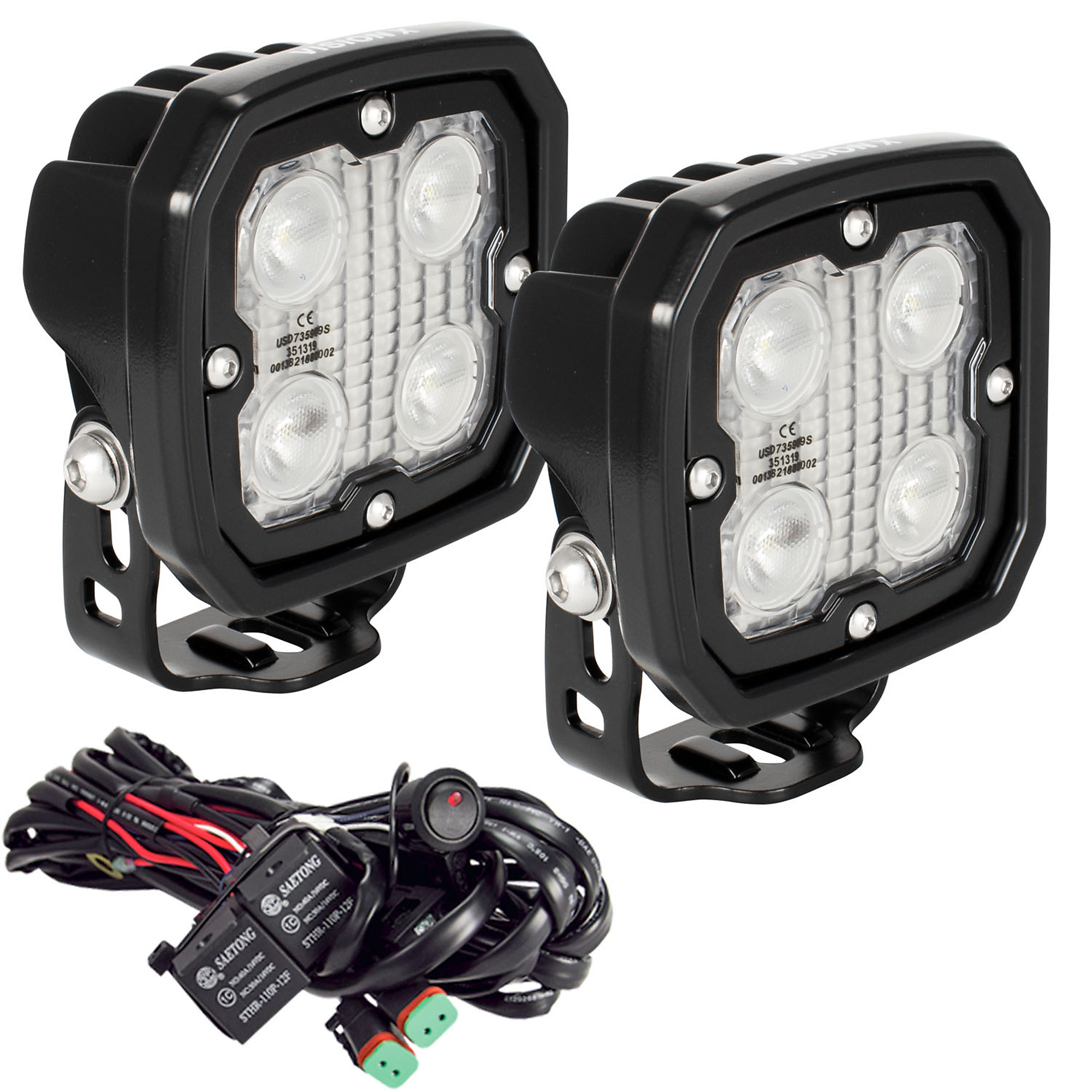 Vision X Duralux LED Work Lights - Medium Flood Beam, Die-Cast Aluminum, Weatherproof, 50,000-Hour Lifespan, Pair, Model# 9892672
