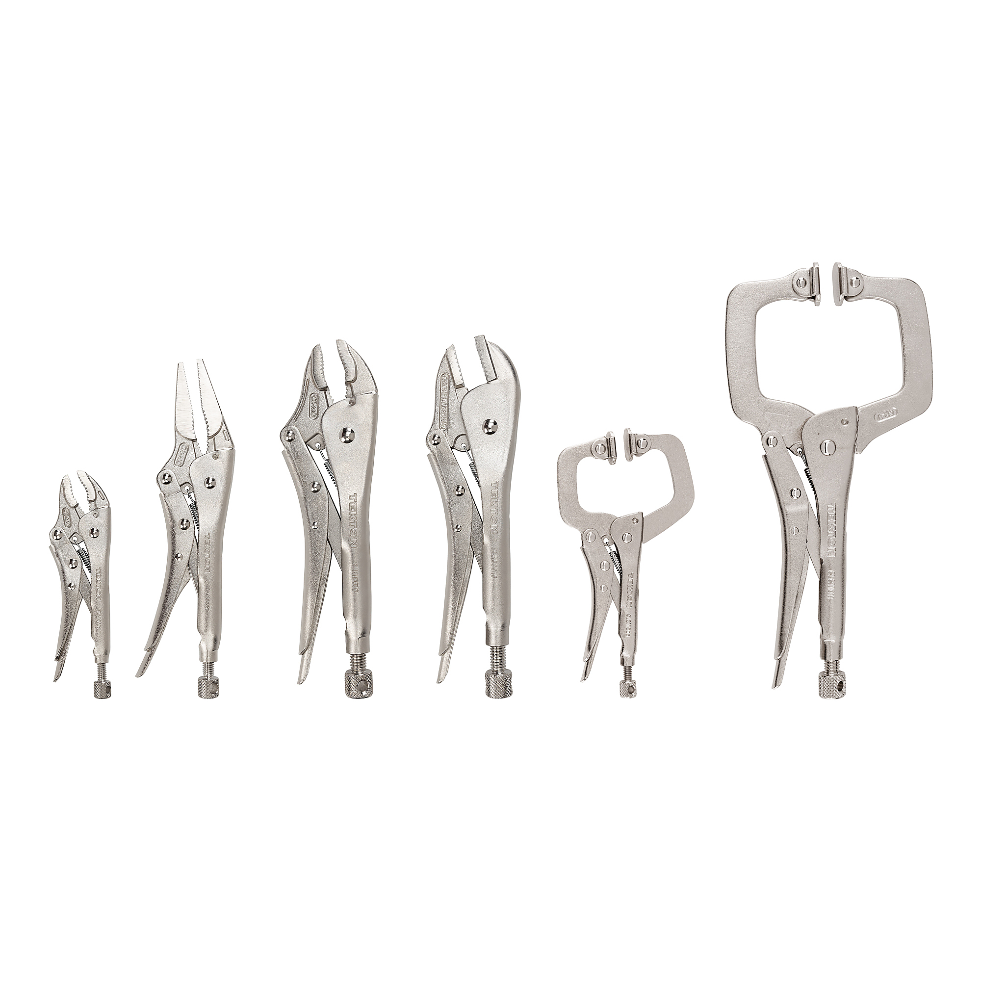 TEKTON Locking Pliers and Swivel C-Clamp Set (6-Piece) | PLK99906