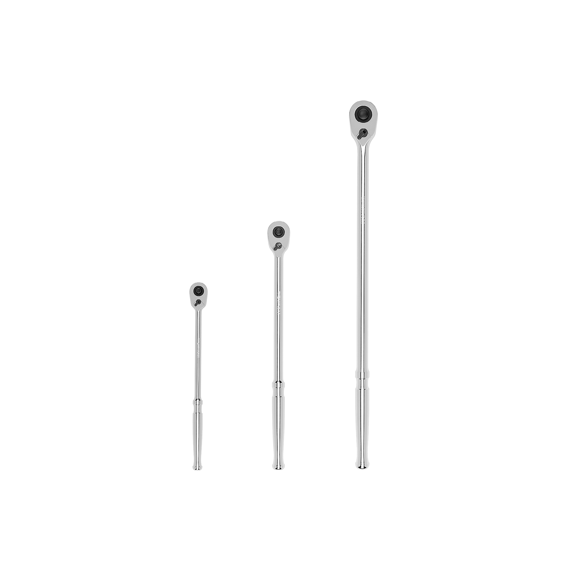 TEKTON 1/4, 3/8, 1/2 Inch Drive Quick-Release Long Ratchet Set, 3-Piece (9, 12, 18 in.) | SRH99123