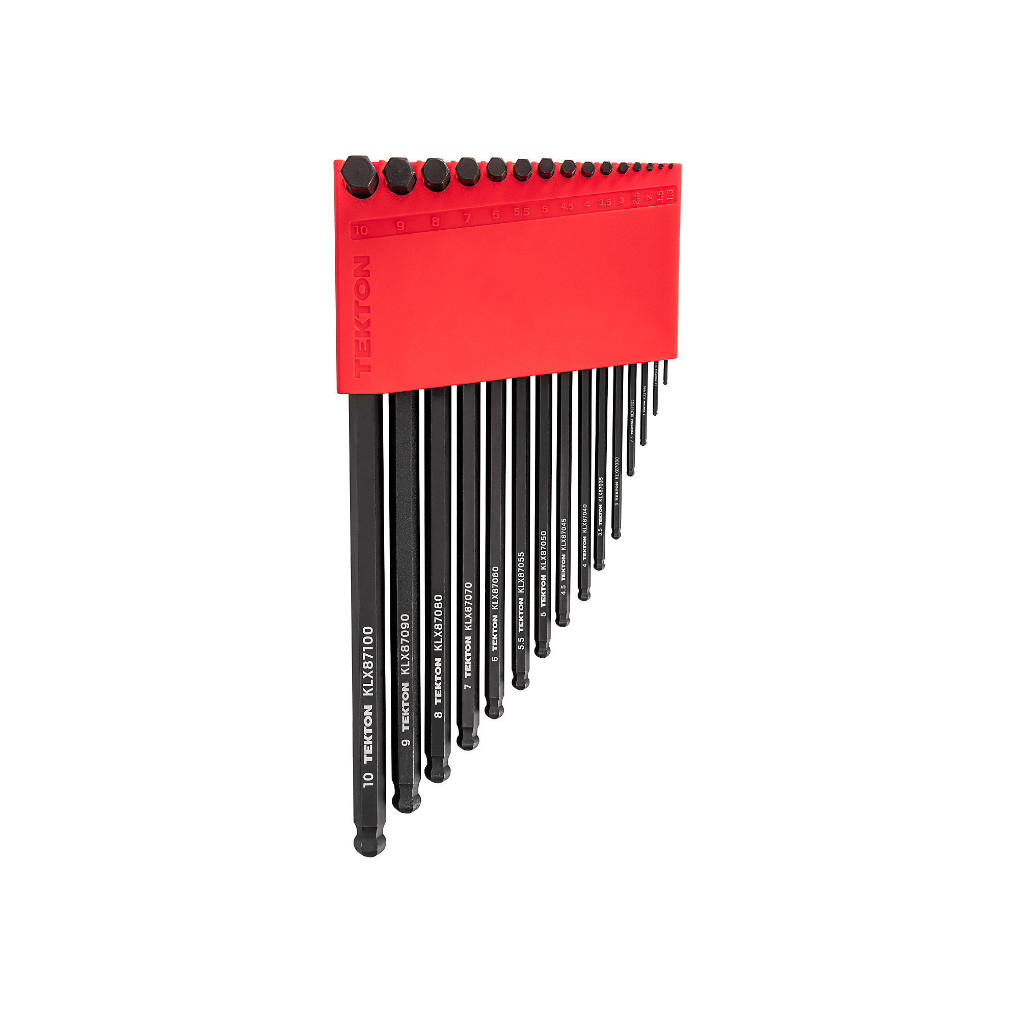 TEKTON Short Arm Ball End Hex L-Key Set with Holder, 15-Piece (1.3 - 10 mm) | KLX91213
