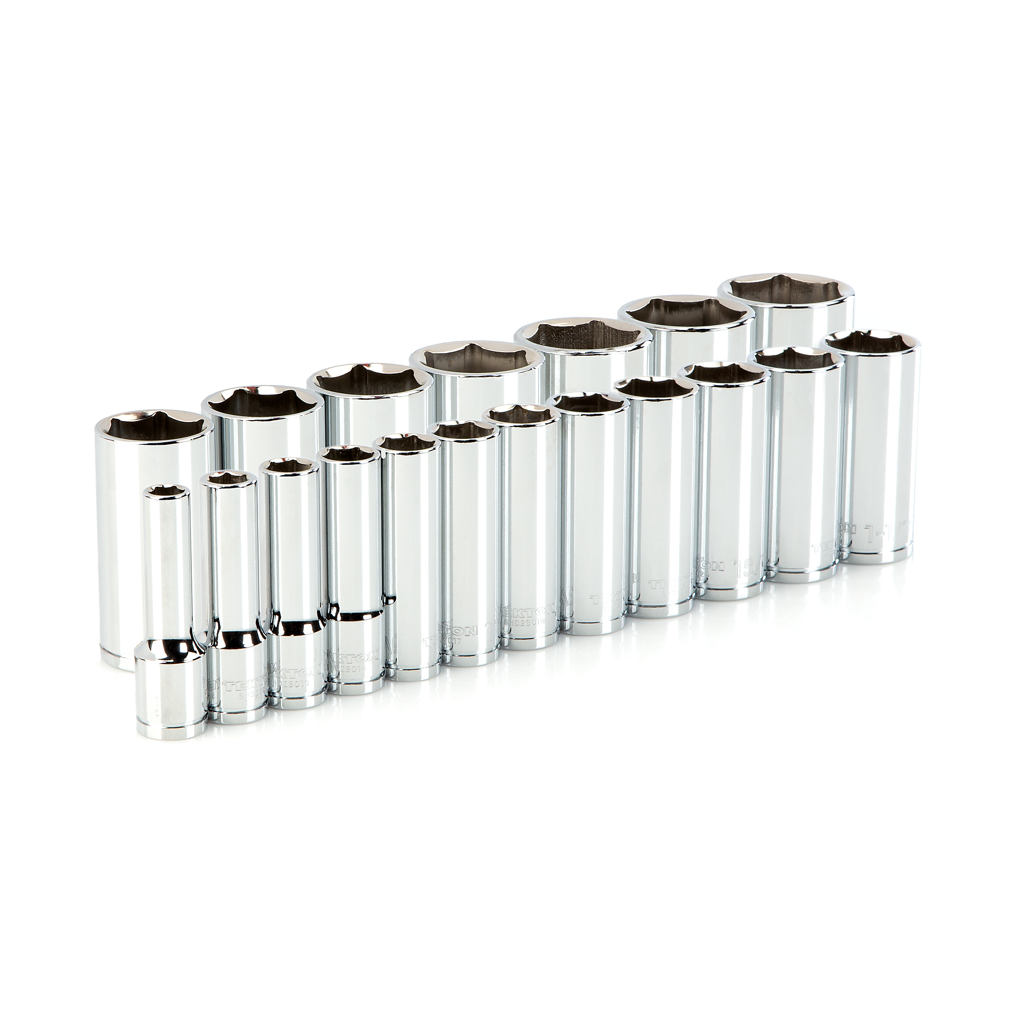 TEKTON 1/2 Inch Drive Deep 6-Point Socket Set, 19-Piece (3/8 - 1-1/2 in.) | SHD92013