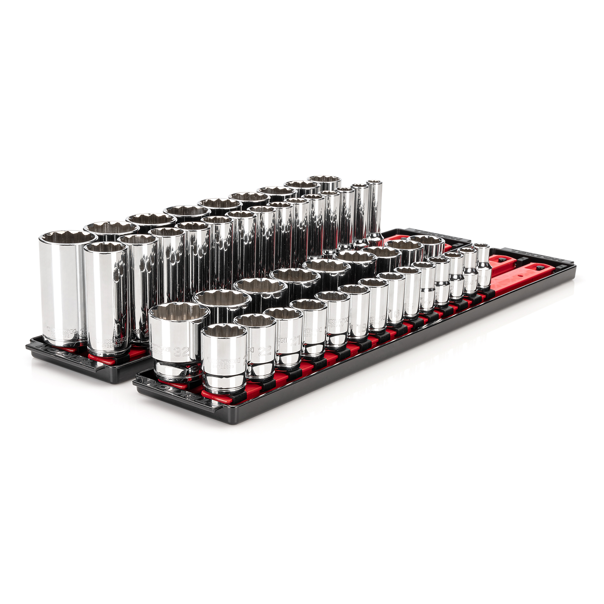 Tekton 12-Point Socket Set with Rails - 1/2in. Drive, 46-Pc., 10-32mm ...