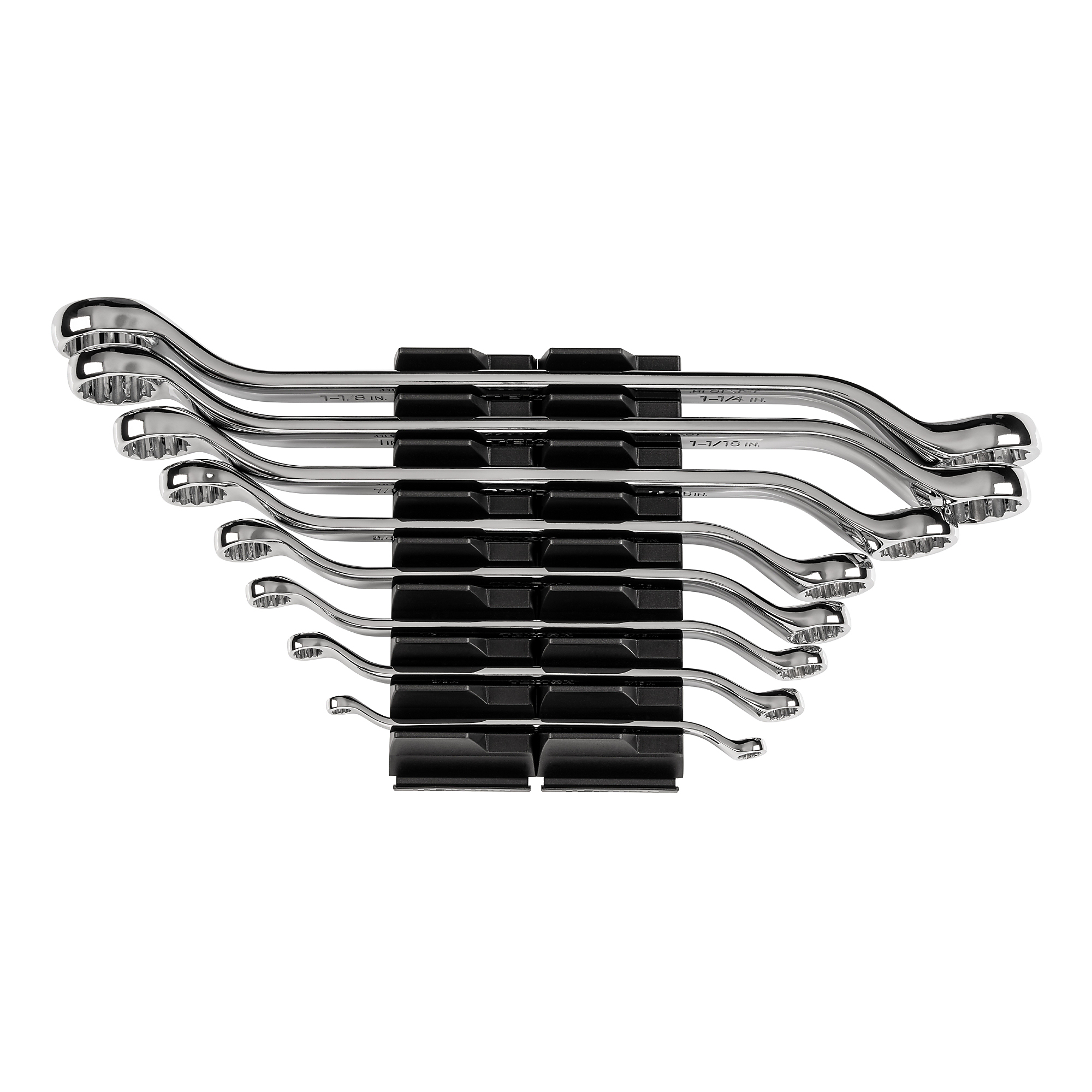 TEKTON 45-Degree Offset Box End Wrench Set with Modular Organizers, 8-Piece (1/4 - 1-1/4 in.) | WBE95102