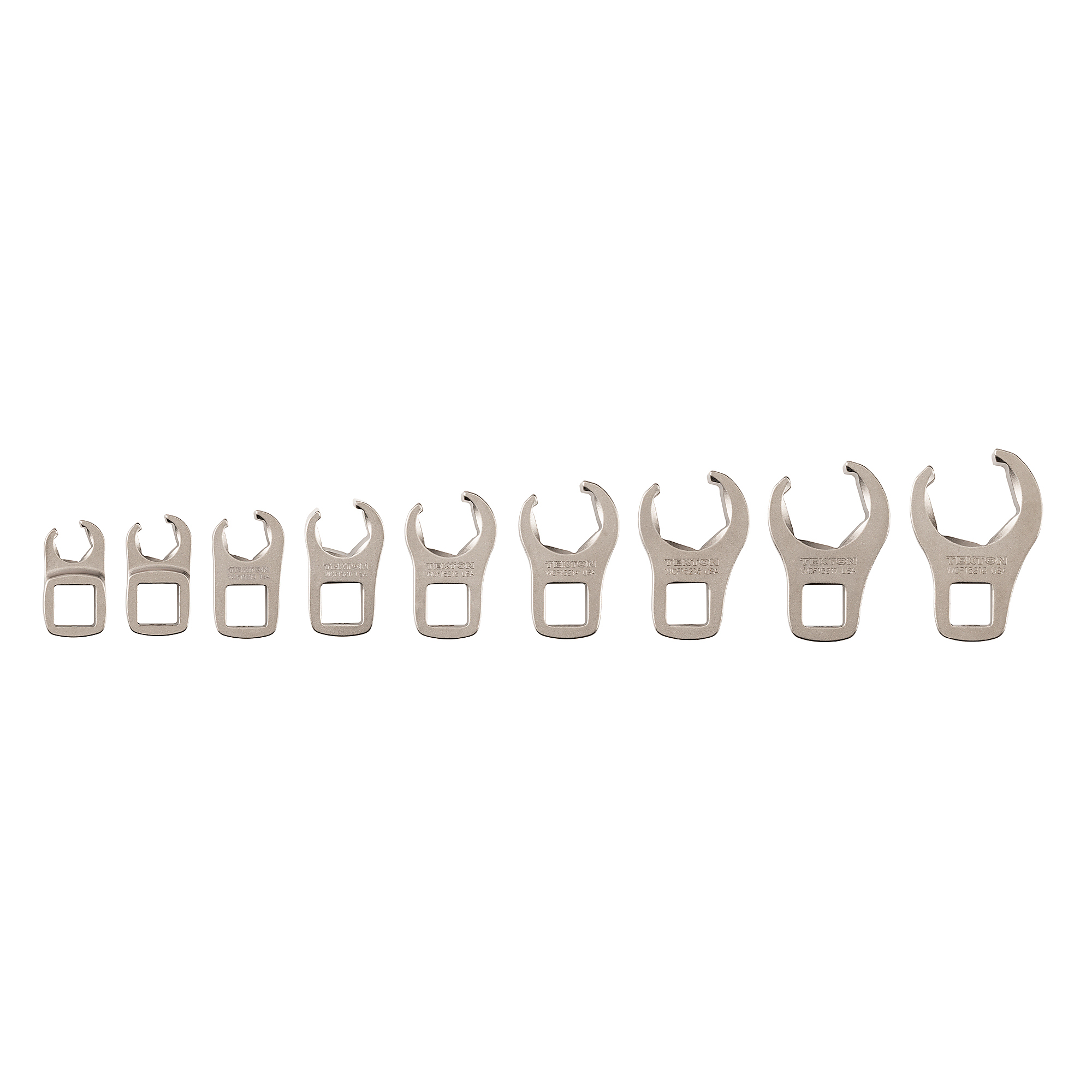 TEKTON 3/8 Inch Drive 6-Point Flare Nut Crowfoot Wrench Set, 9-Piece (5/16 - 3/4 in.) | WCF90120